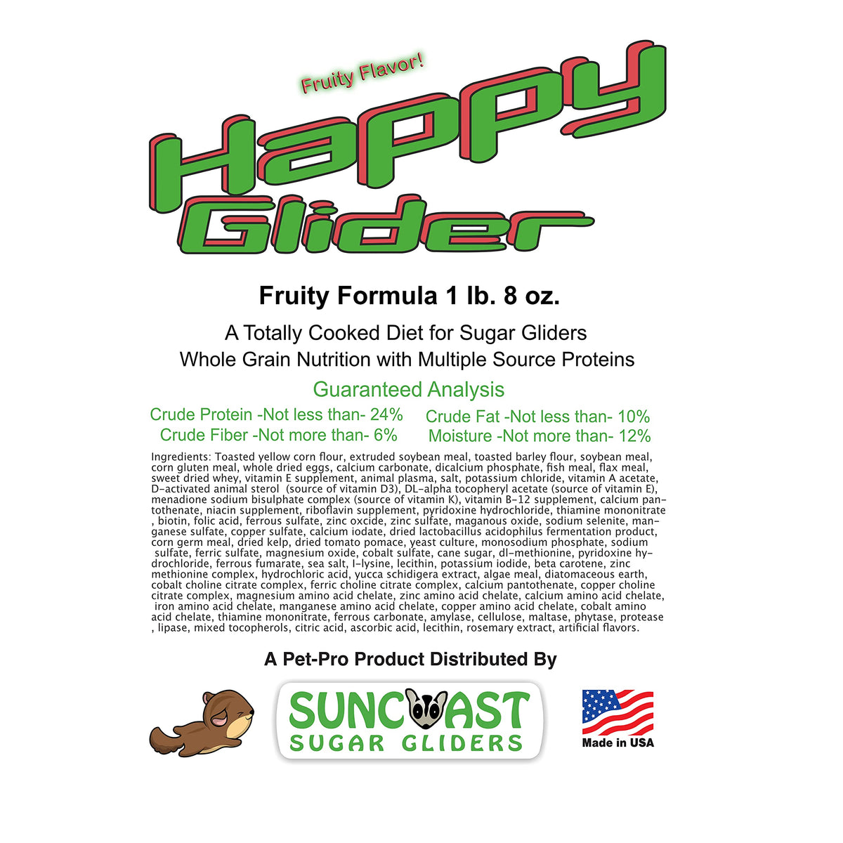 Happy Glider Fruity Flavor Sugar Glider Food 1.5 lb