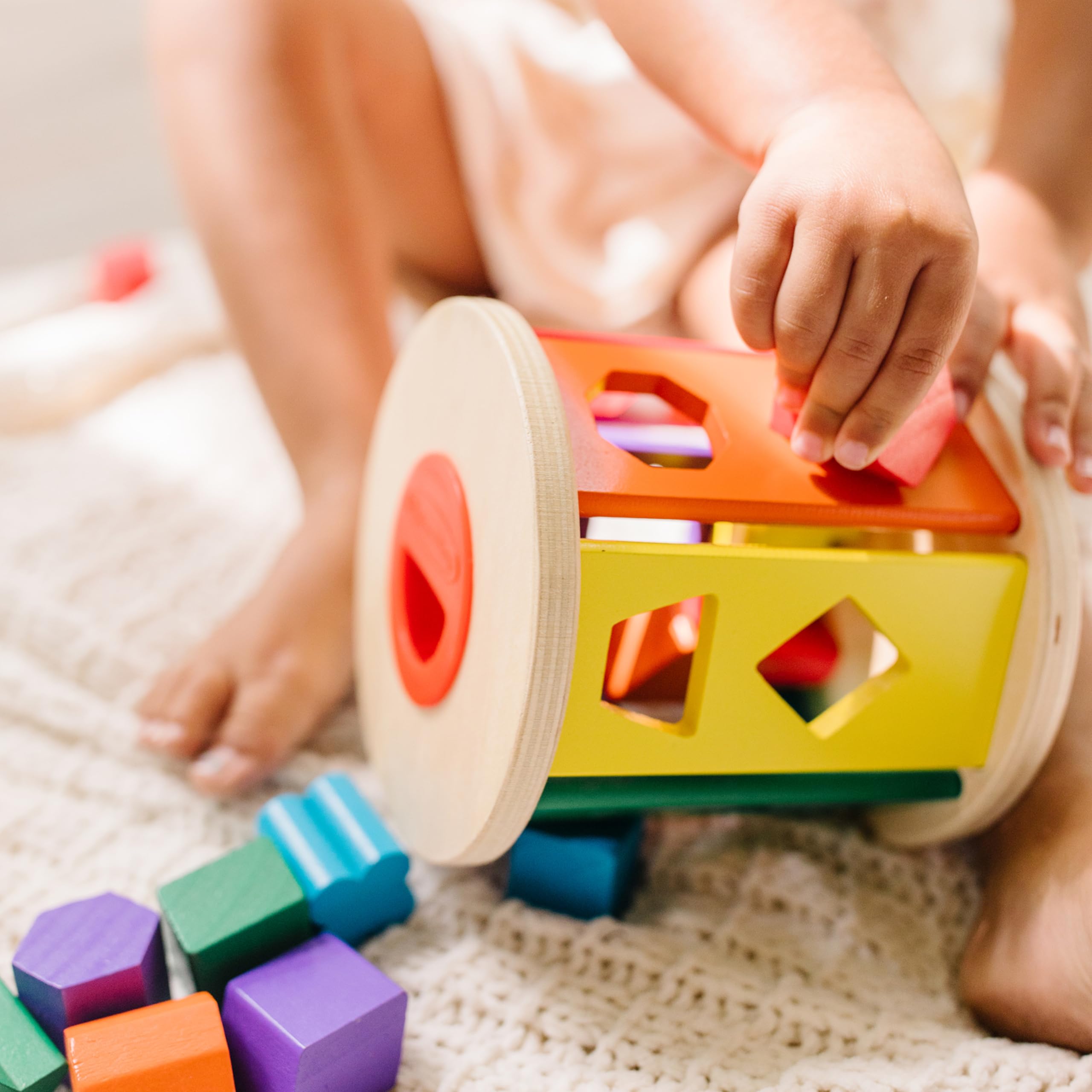 Melissa & Doug Match and Roll Shape Sorter - Classic Wooden Toy, 12+ months, 1 piece
