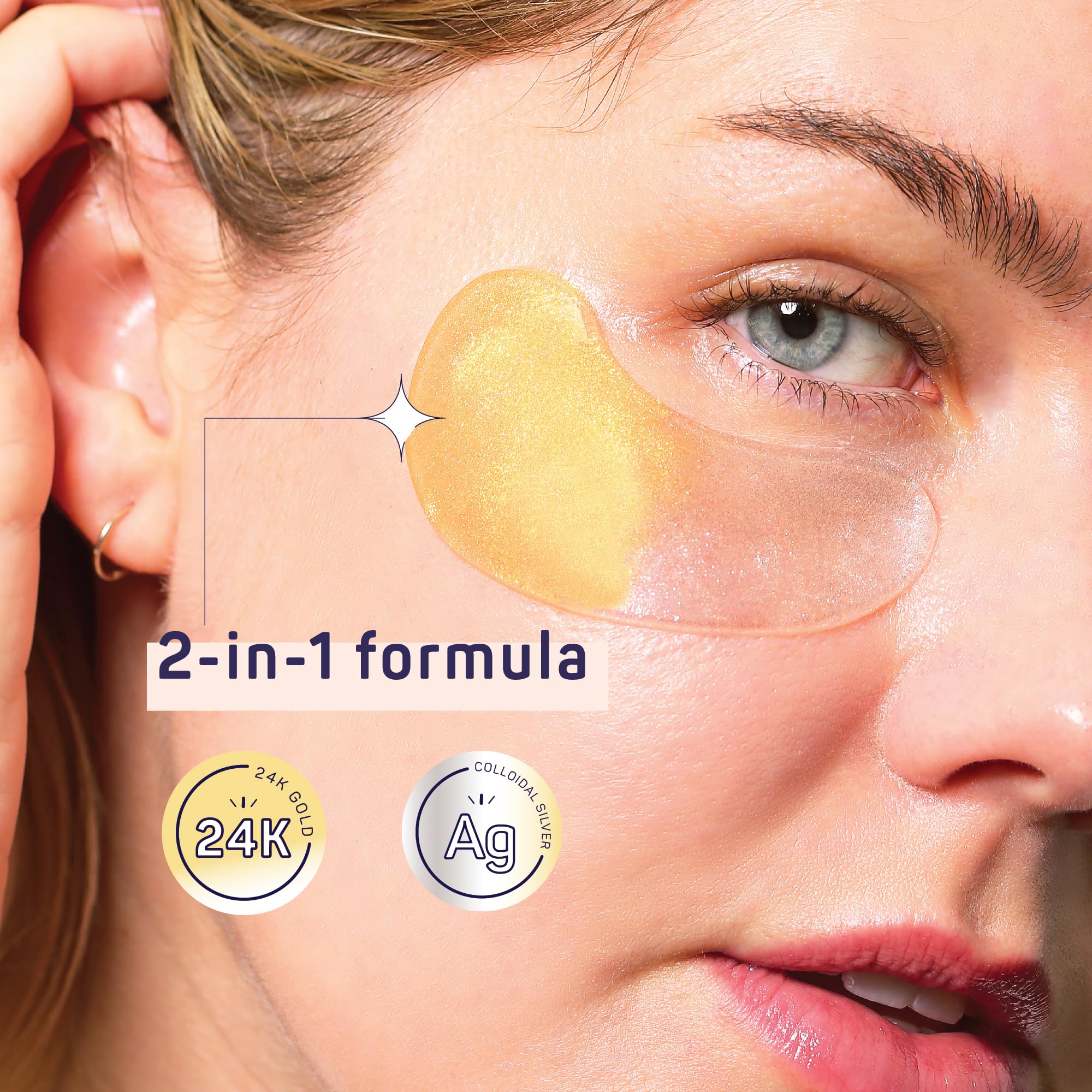 SpaLife Beauty Anti-Aging Under Eye Masks | Hydrogel Eye Patches for Fine Lines, Dryness, & Dullness with 24K Gold, Colloidal Silver | 2-in-1 Skincare Treatment | 48 Pairs