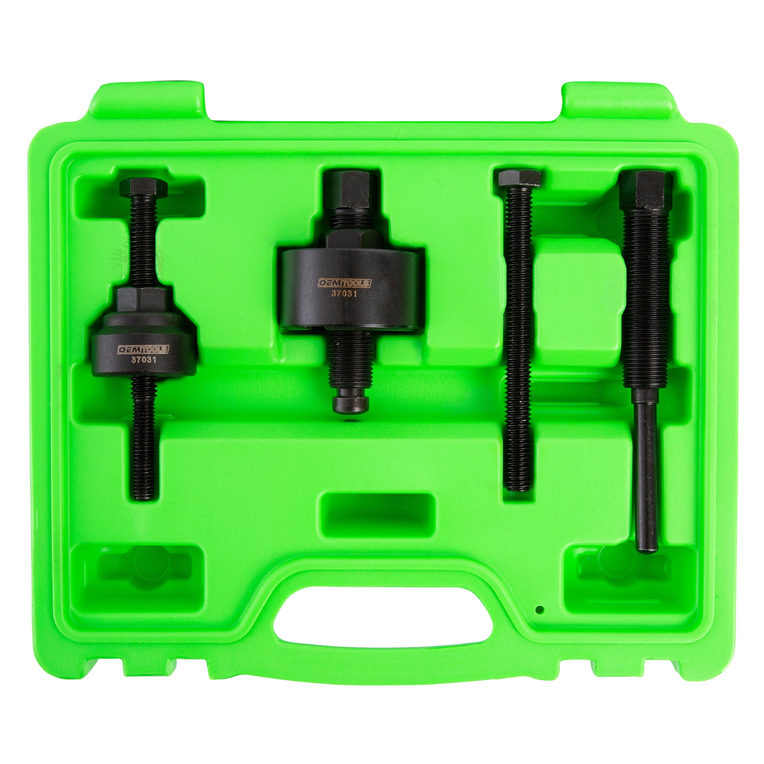 OEMTOOLS 37031 Power Steering Pulley Puller and Installer Kit, Removes and Installs Power Steering Pump Pulleys on Most Domestic Vehicles, Ford, GM, VW , green