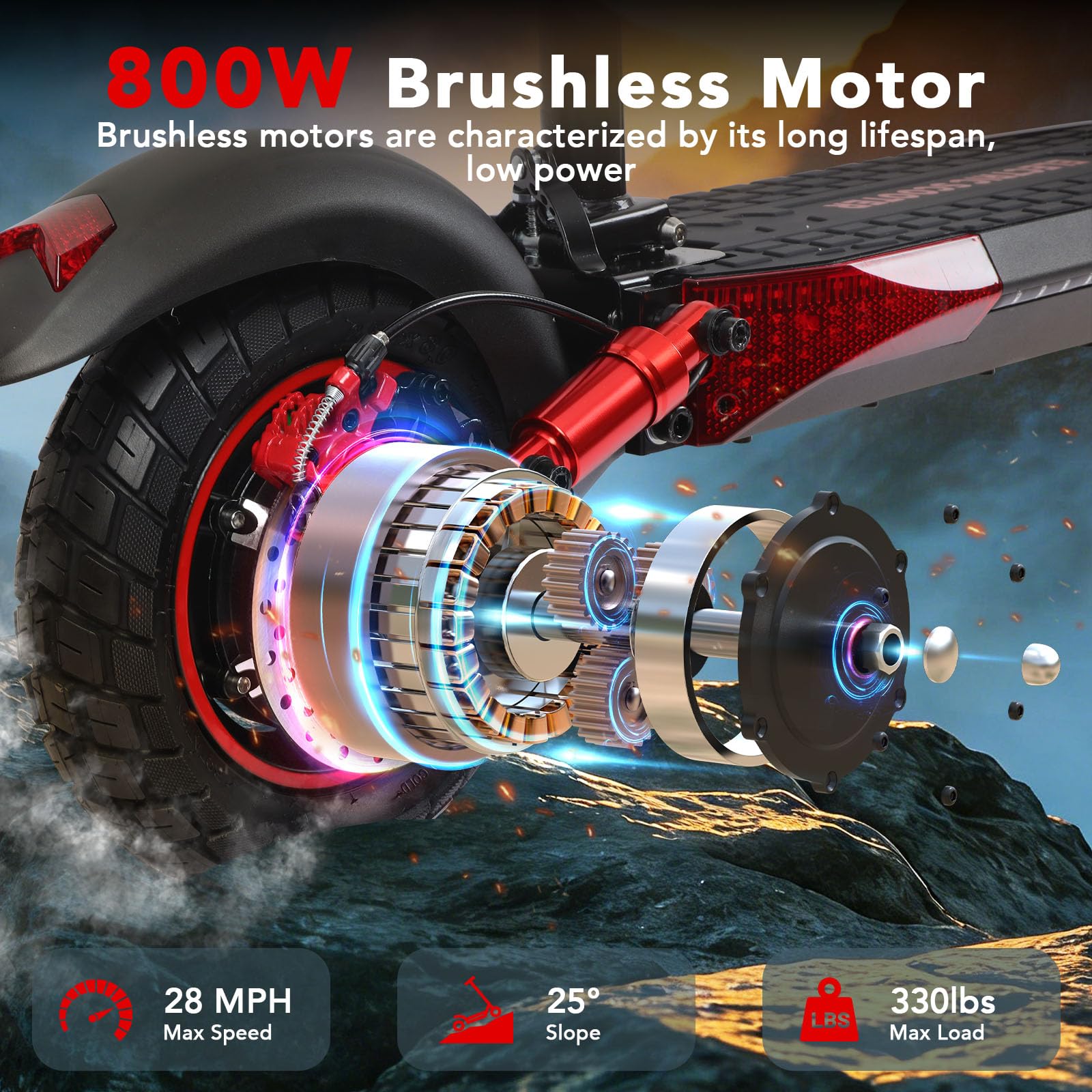 Electric Scooters for Adults with seat,25-30mph Fast Speed, 20-28 Miles Range,10" Off-Road Tires, Duty 300+ lbs,Foldable E-Scooter Adults for Commuting & Outdoor Riding,J01