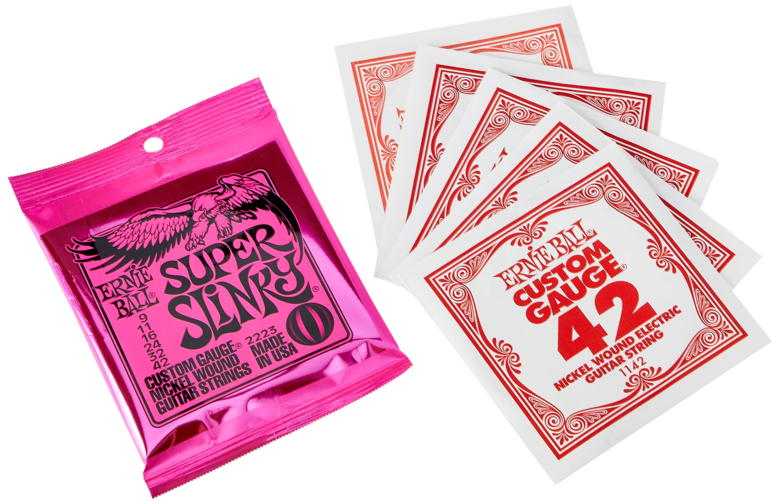 Ernie Ball, Super Slinky Electric Guitar Strings 9-42 (Pack of 3 Sets) (2223x3)