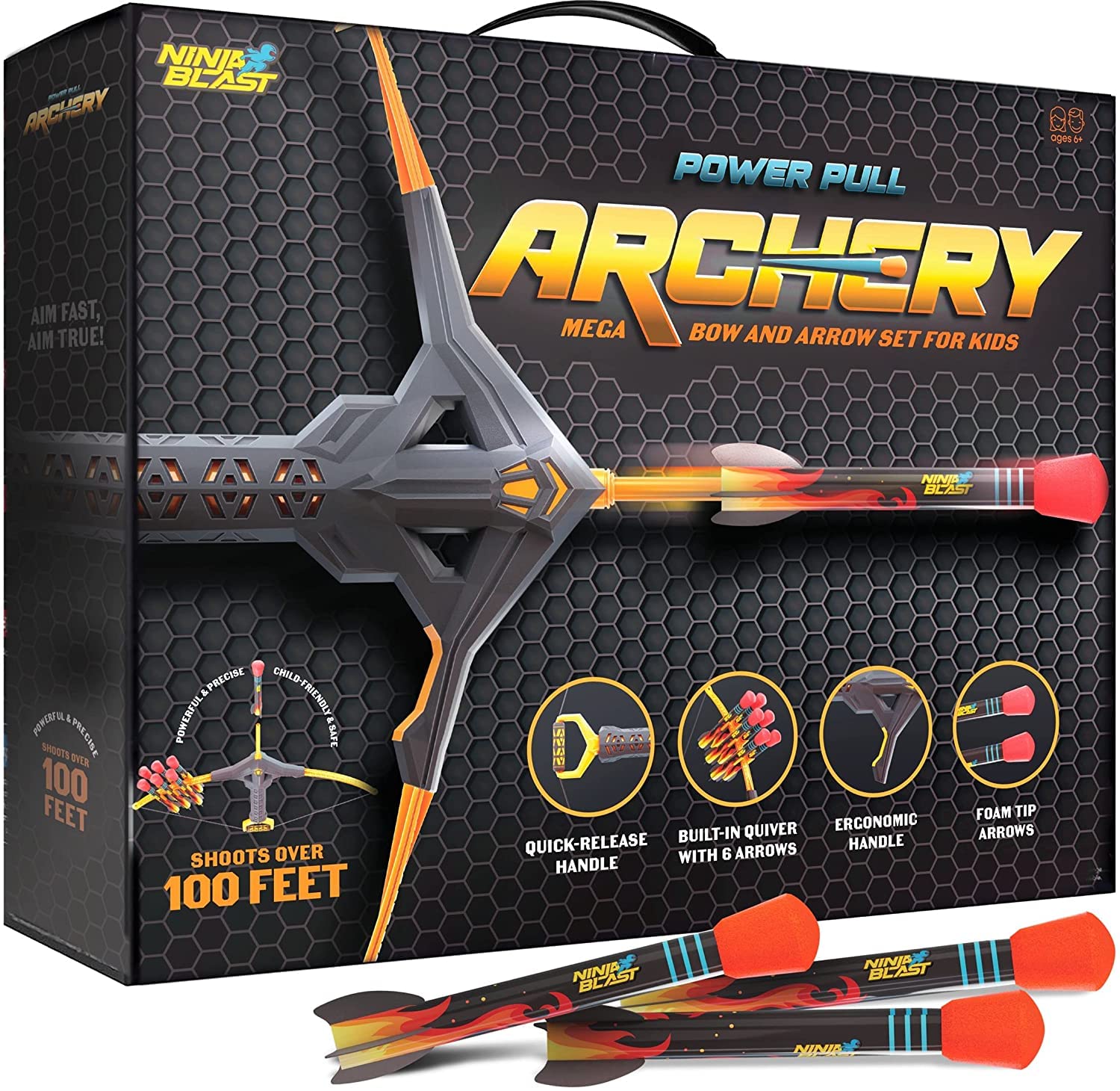 Kids Bow and Arrow Archery Set - Coolest Toys for Boys Age 6, 7, 8, 9, 10, 11 & 12 Year Old Boy Gifts - Cool Boy Toys Birthday Gift - Best Outdoor Kid Sports Play Toy