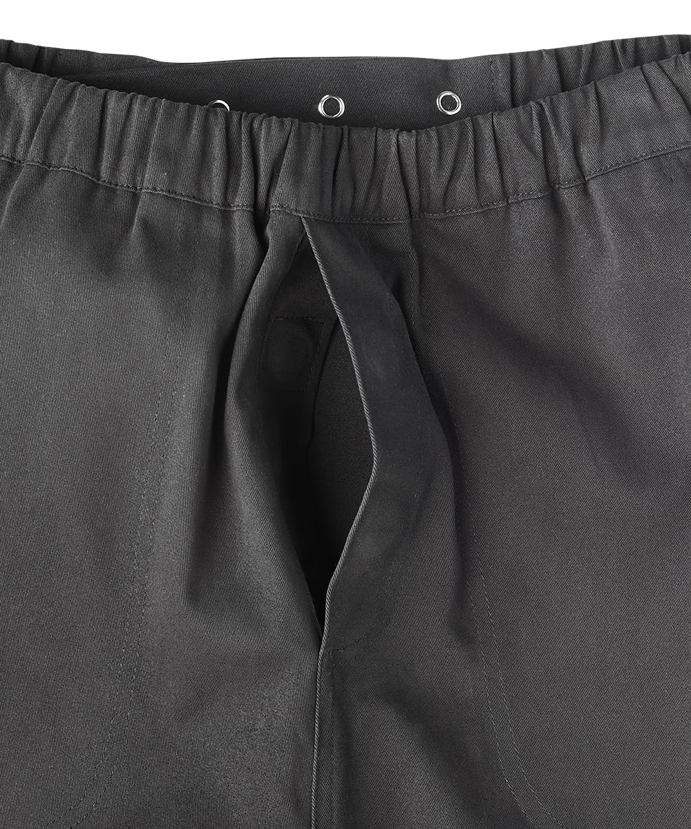 Silverts Men's Open Back Magnetic Fly Pants - Adaptive Clothing for Elderly Daily Living - Senior Dressing Mobility Aid for Disabled - Snap Buttons and Elastic Waist Pants - Black MED