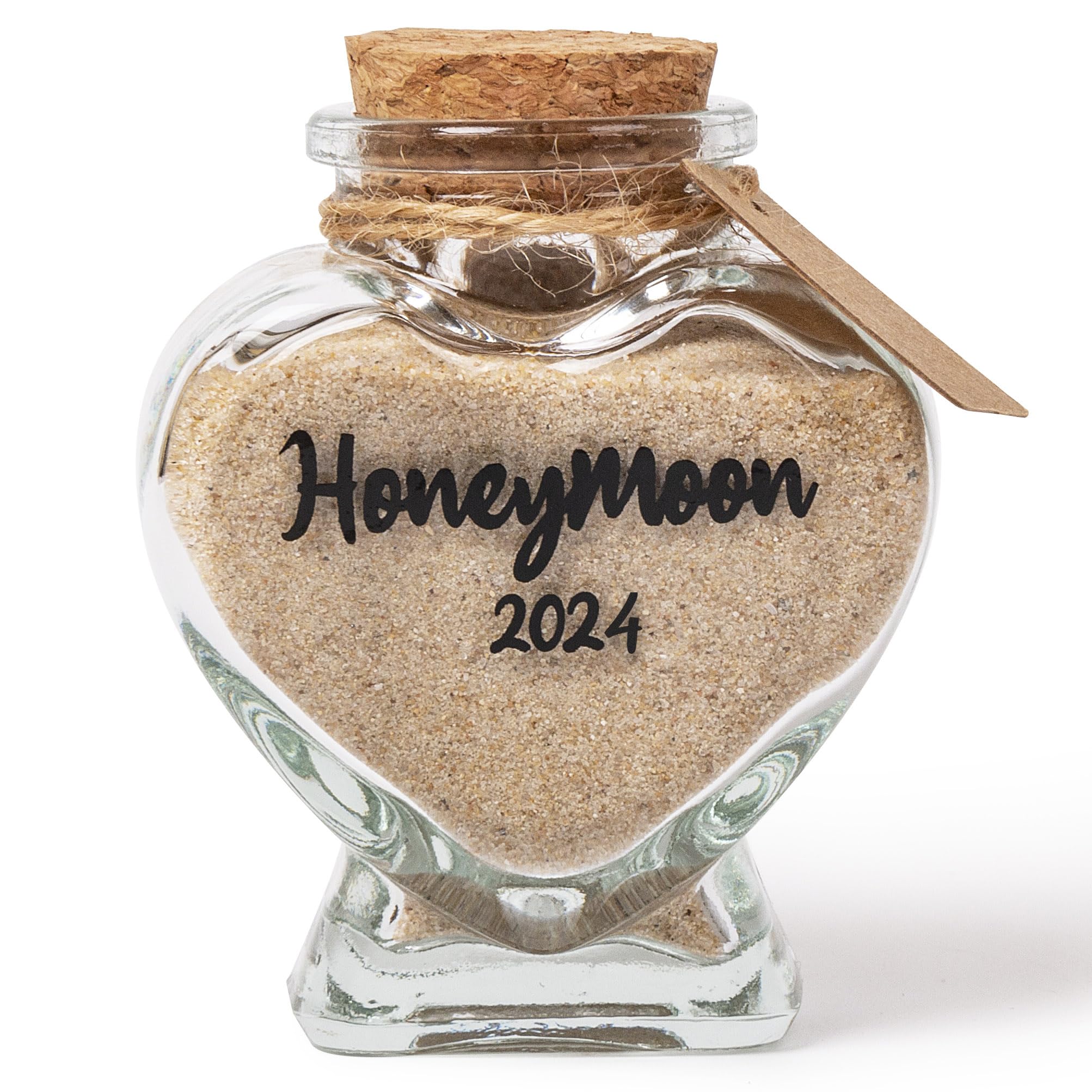 TUNGURIS Honeymoon Sand Keepsake Jar 2024,Bridal Shower Gift, Wedding Gift, Engagement Gift, Honeymoon Gift, Travel Gift for Couples, Newlywed, Fiance(Gift Box Includes) - 40ml Glass