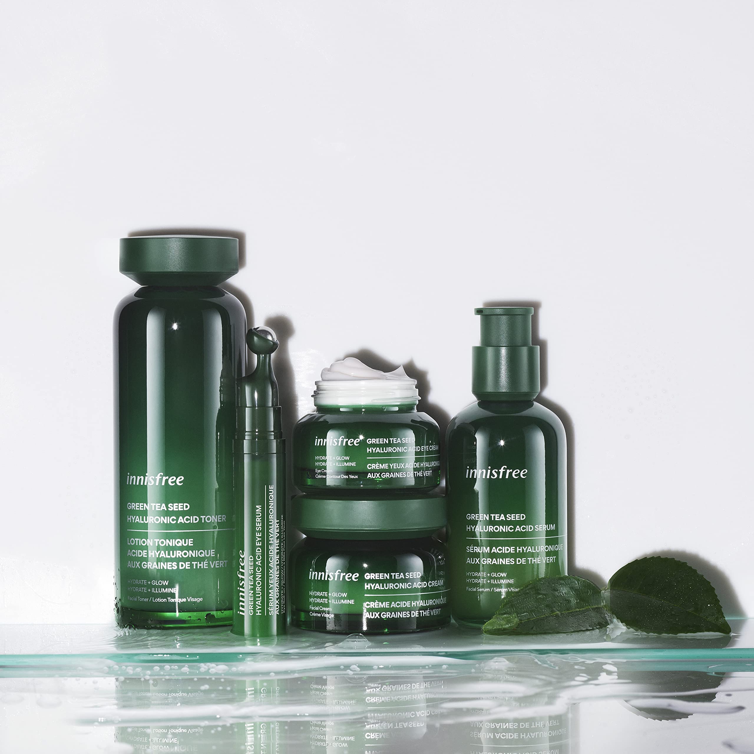 innisfree Green Tea Hyaluronic Acid Hydrating Toner with Panthenol, Korean Face Toner for Soothed, Hydrated Skin