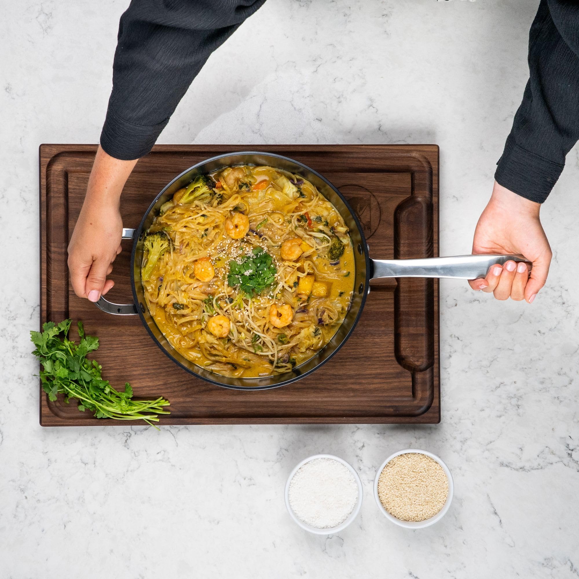 Alva Maestro 11-Inch Stainless Steel Nonstick Frying Pan – Made Without PFAS, PFOA & PTFE Ceramic Coating – Reinforced 5-Ply Aluminum Core, Oven & Induction Safe for Even Heat, Easy to Clean Coating