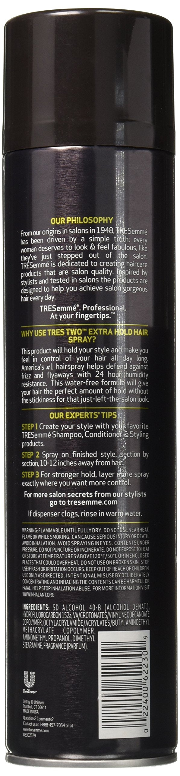 2 Pack of TRESemme TRES Two Extra Hold Hairspray, 14.6 oz ea