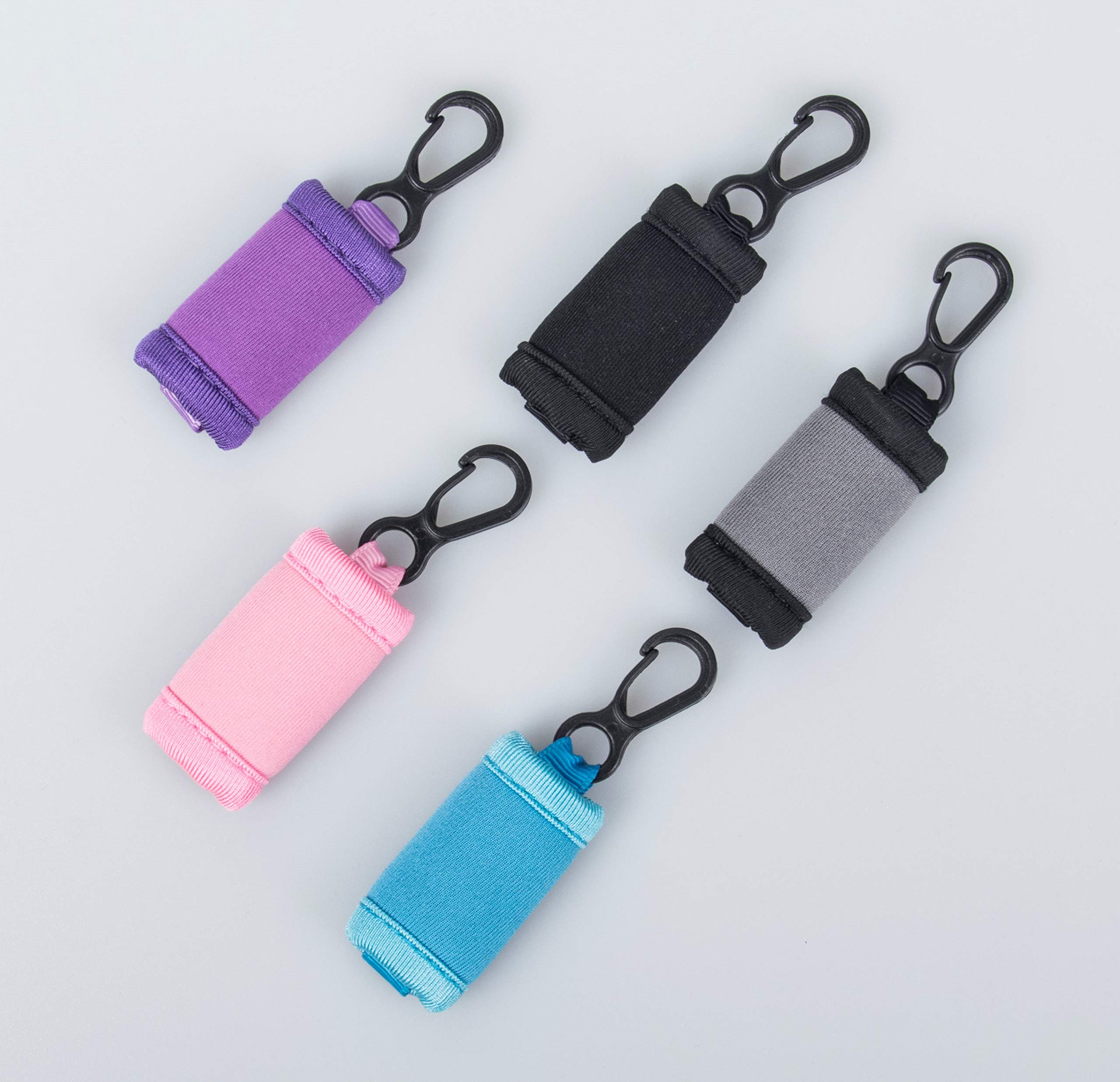Chapstick Holder Keychain – Lip Balm Sleeve – Premium Neoprene with Key Chain Clip – Perfect for Chap Stick or Lip Gloss (Black, 2 Pack)