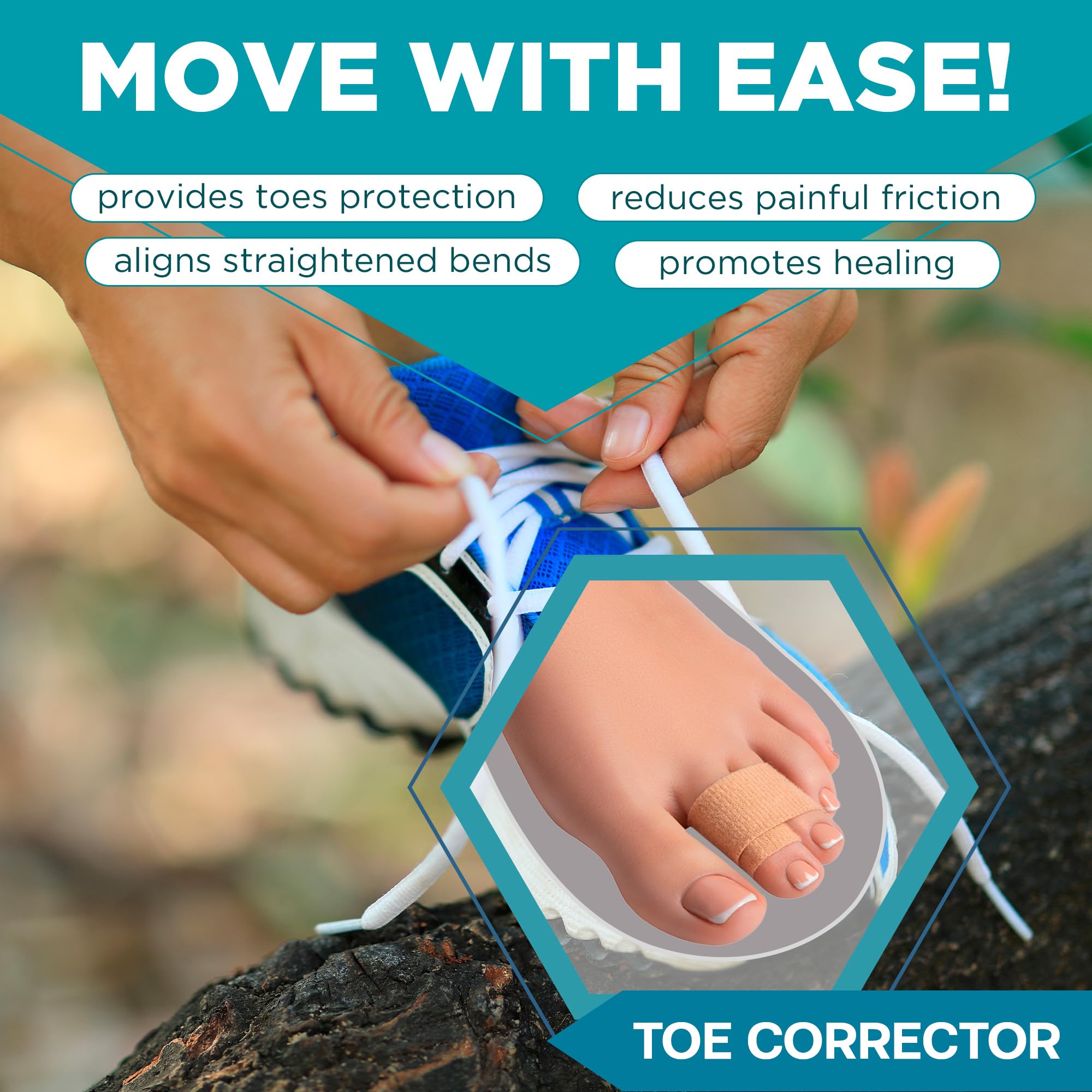 Homergy Original Soft Gel Toe Cap - 4 Small & 2 Big Toe Protectors and Hammer Toe Straightener Corrector Splint - 4 Pcs for Women & Men