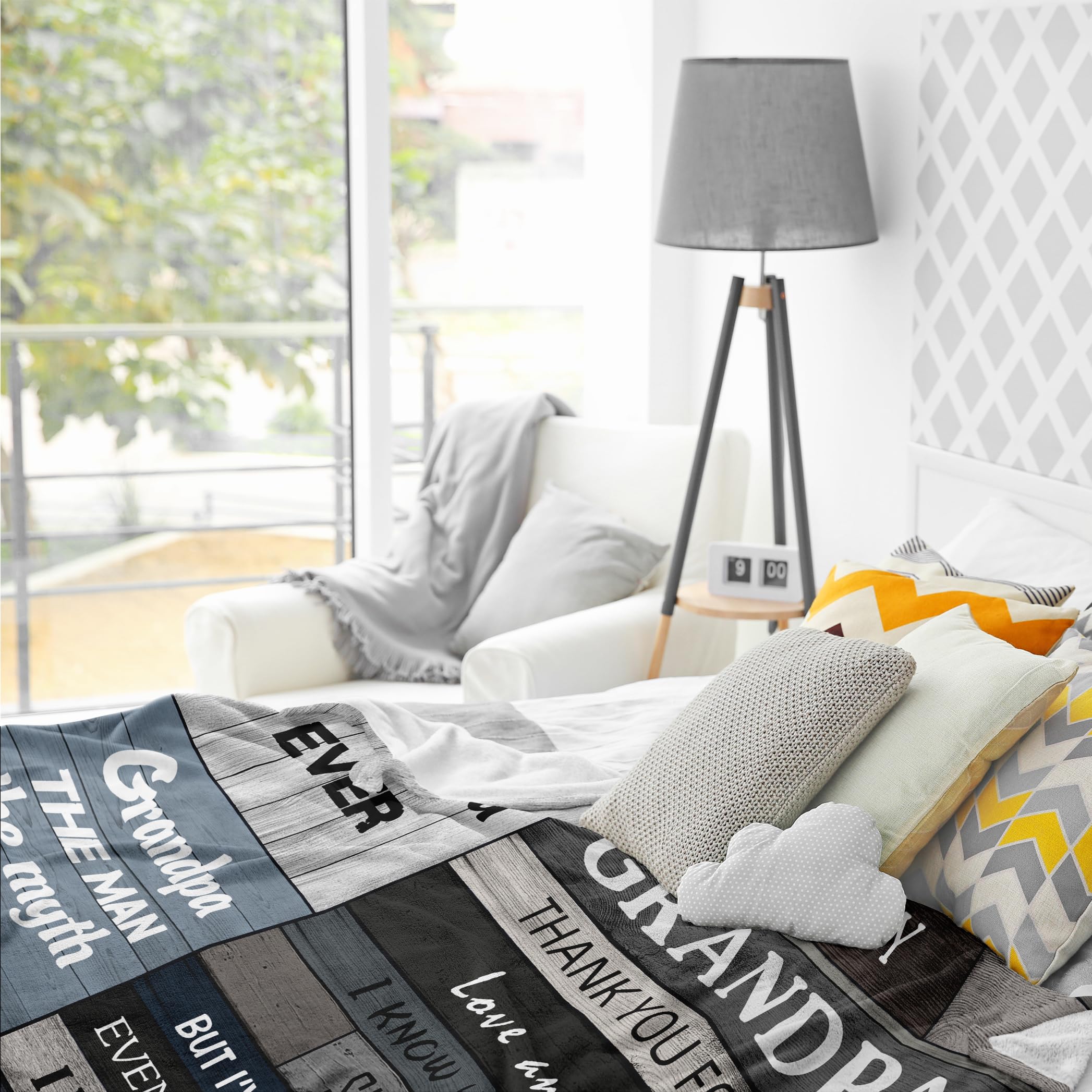 POQUSH Christmas for Grandpa,Grandpa Gifts,Grandpa Birthday Gifts,Best/Great Grandpa Gifts,Birthday Gifts for Grandpa from Grandchildren/Granddaughter/Grandson,Grandfather Gift,Grandpa Blanket 60"x50"