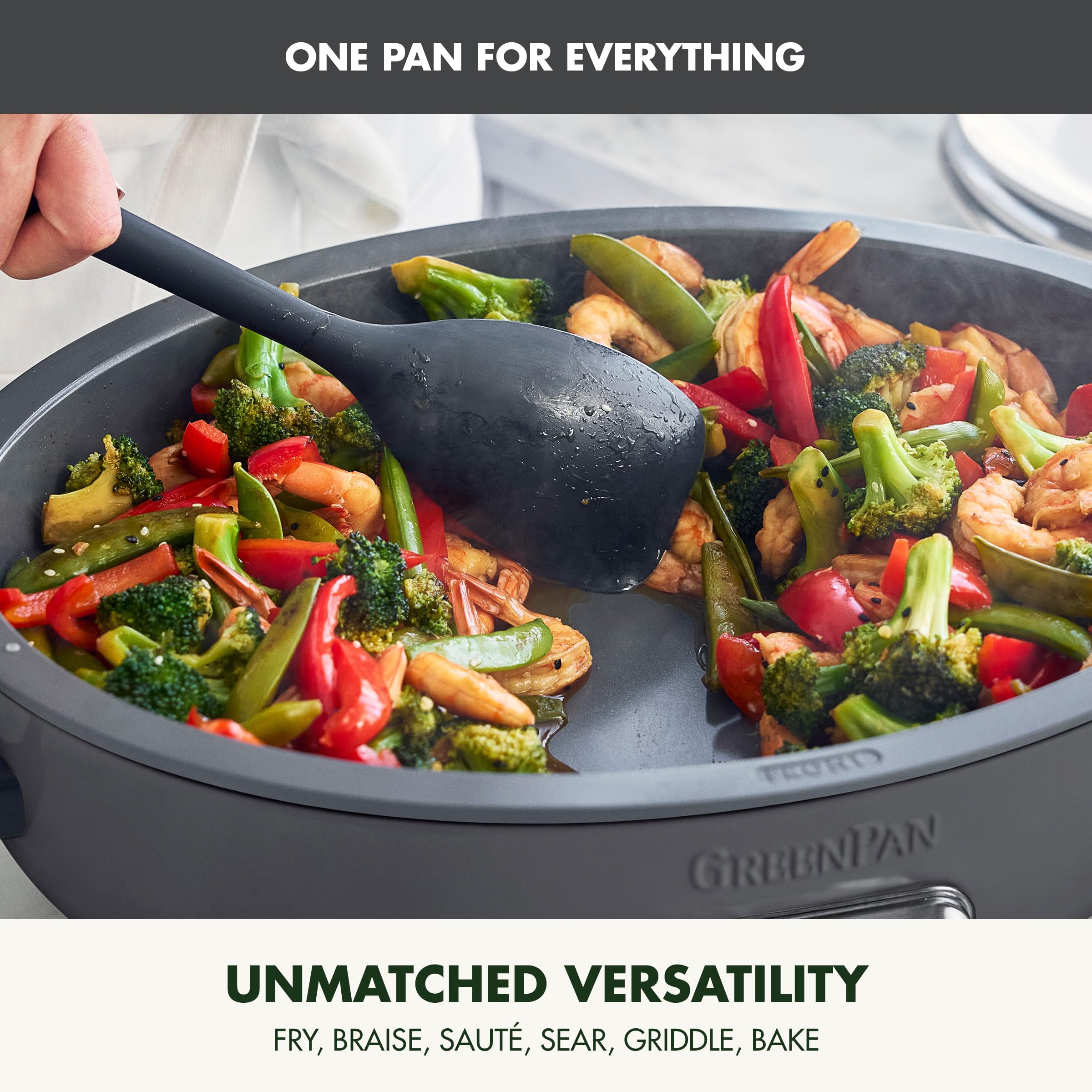 GreenPan Elite 5.5QT Electric Oval Skillet, PFAS-Free Ceramic Nonstick, 1800 Watt, Dishwasher Safe Lid & Removable Crock, Adjustable Temp Control, Multi-Cooker, Sear, Sauté, Rice, Stir-Fry, Black