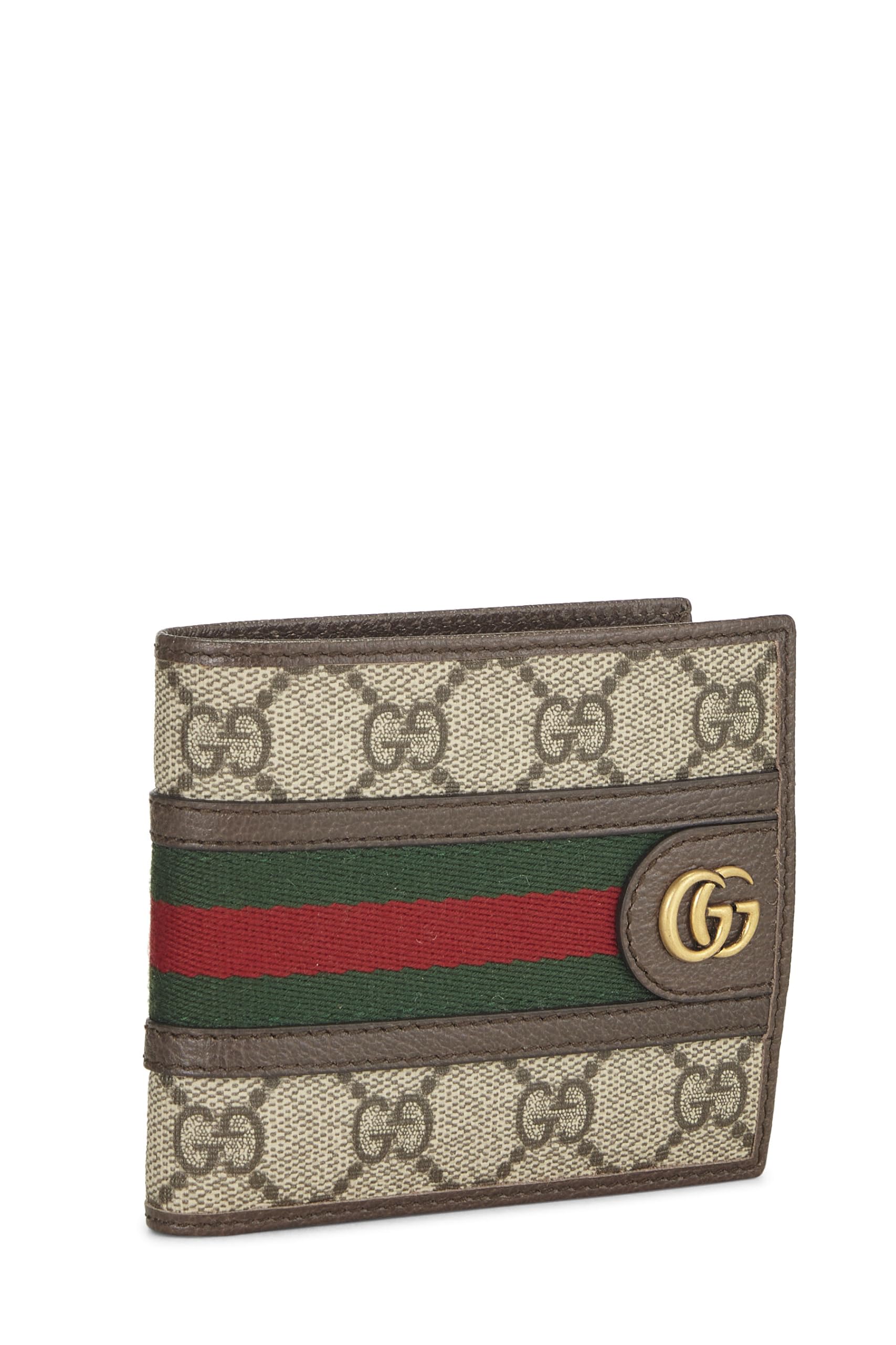 Gucci, Pre-Loved Brown Original GG Supreme Ophidia Coin Wallet, Brown