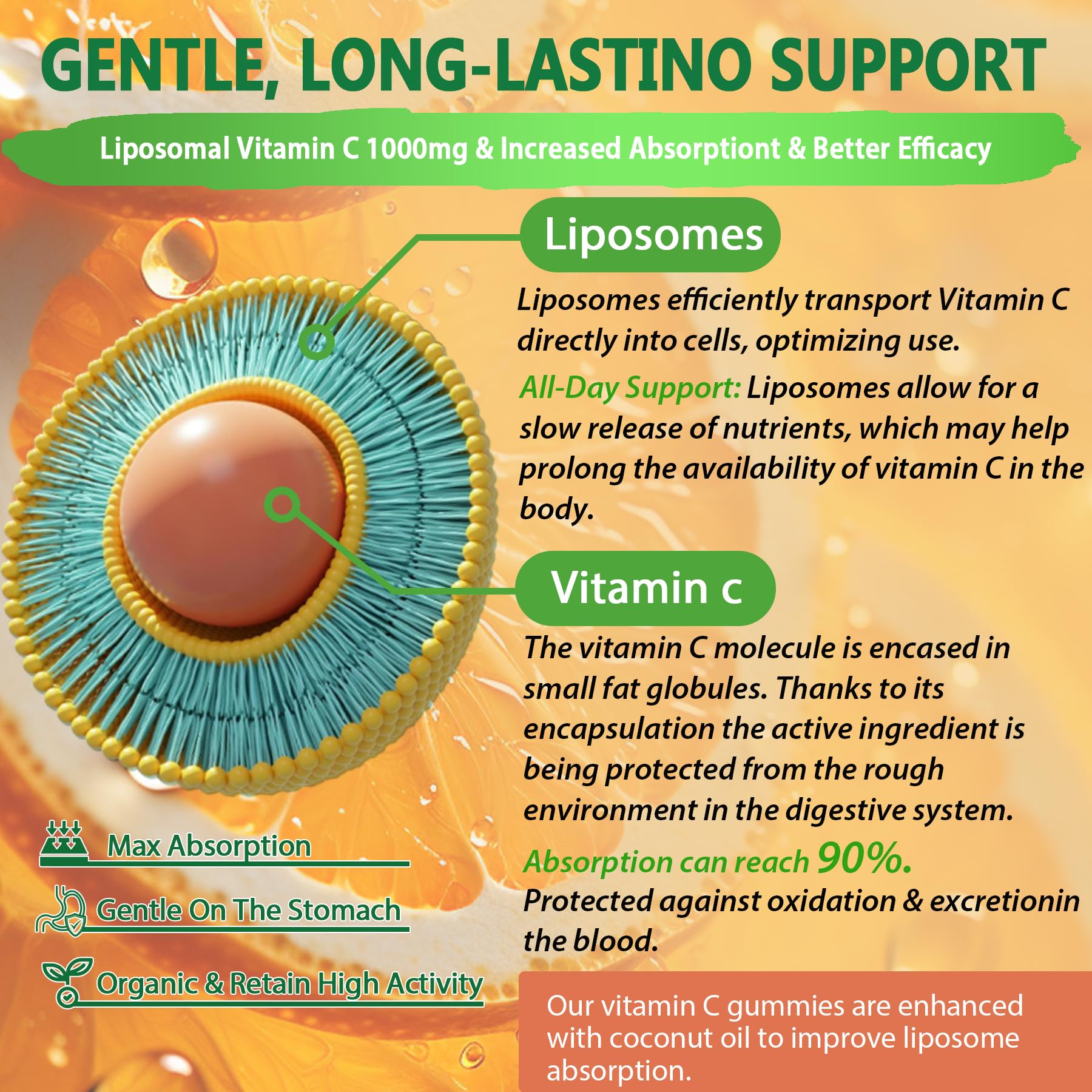 Liposomal Vitamin C 1000mg Gummies for Adults - Vitamin C Chewable 1500mg with 8mg Iron, Zinc & Elderberry - Immune Support, Immune Booster Supplement - for Energy, Collagen Booster, 1Pack Sugar Free