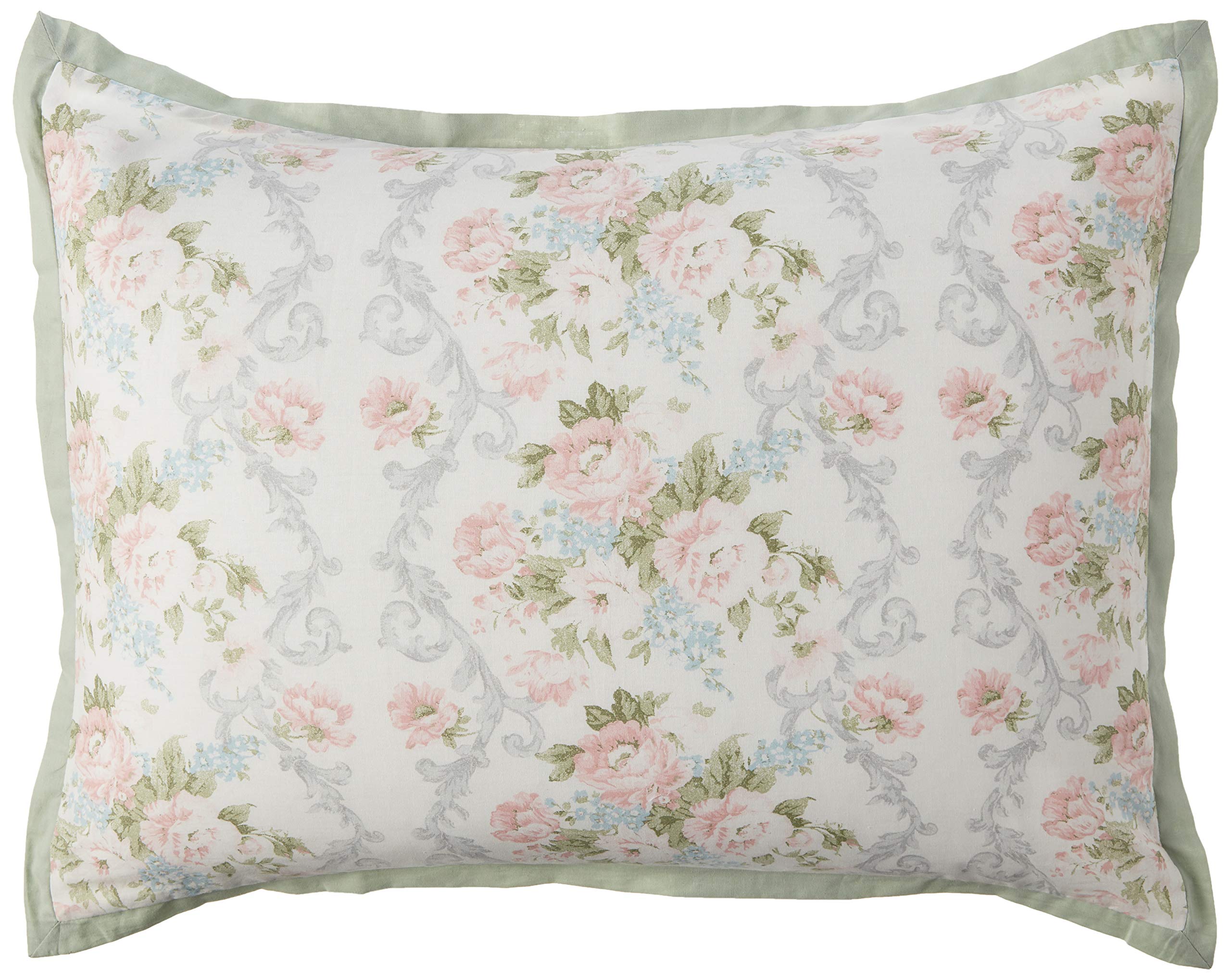Laura Ashley - Queen Comforter Set, Reversible Cotton Bedding with Matching Shams & Bedskirt, Stylish Home Decor for All Seasons (Harper Sage, Queen)
