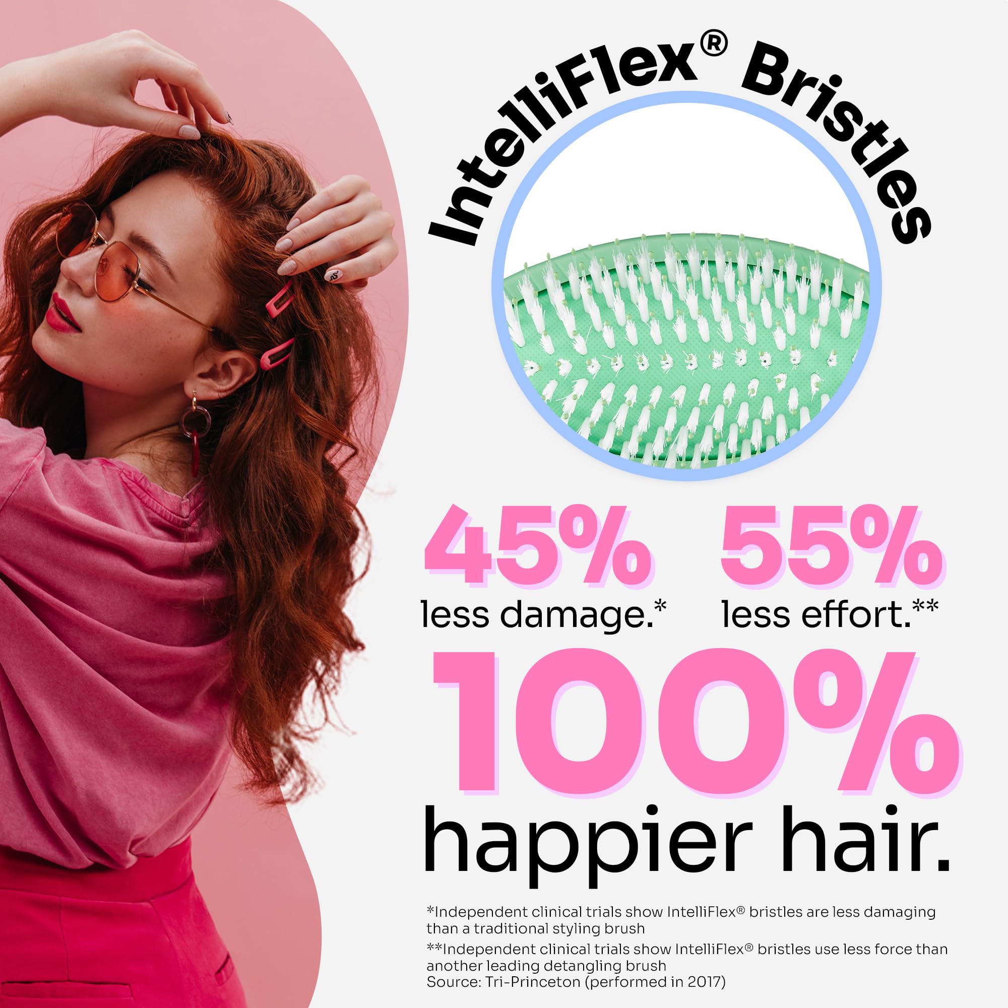 Wet Brush Go Green Tea Tree Oil Infused Detangling Hair Brush - Pain-Free Ultra-Soft Detangler Bristles Glide Through Tangles with Ease - Protects Against Split Ends