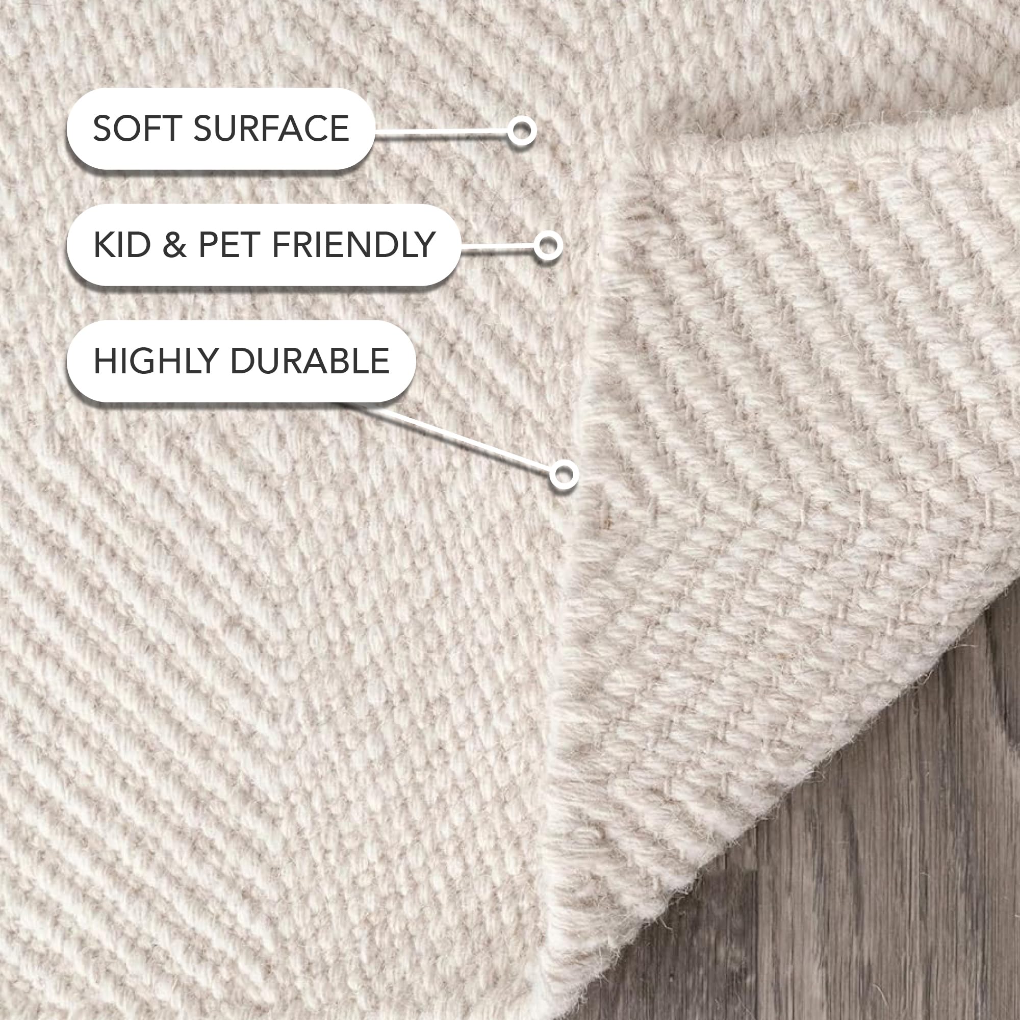 nuLOOM Ago Geometric Wool Area Rug, 7' 6" x 9' 6", Cream