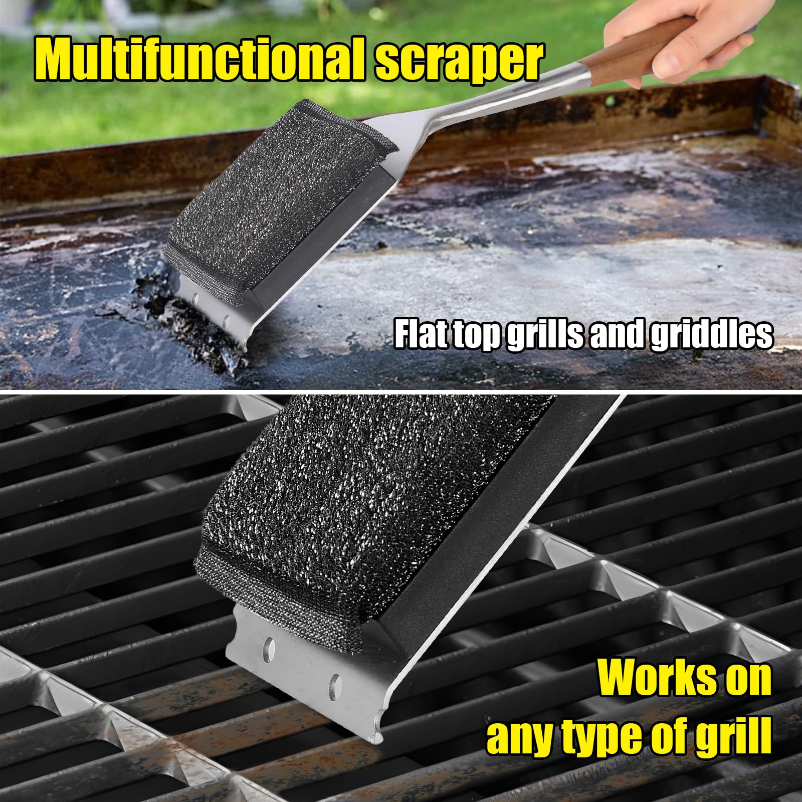 XUDAKAIXIN Grill Brush Bristle Free,Steam Grill Brush for Water Activated Design,Durable Scraper Tools,Replaceable Scraper Cleaning Head,Grill Cleaner for Outdoor Grill
