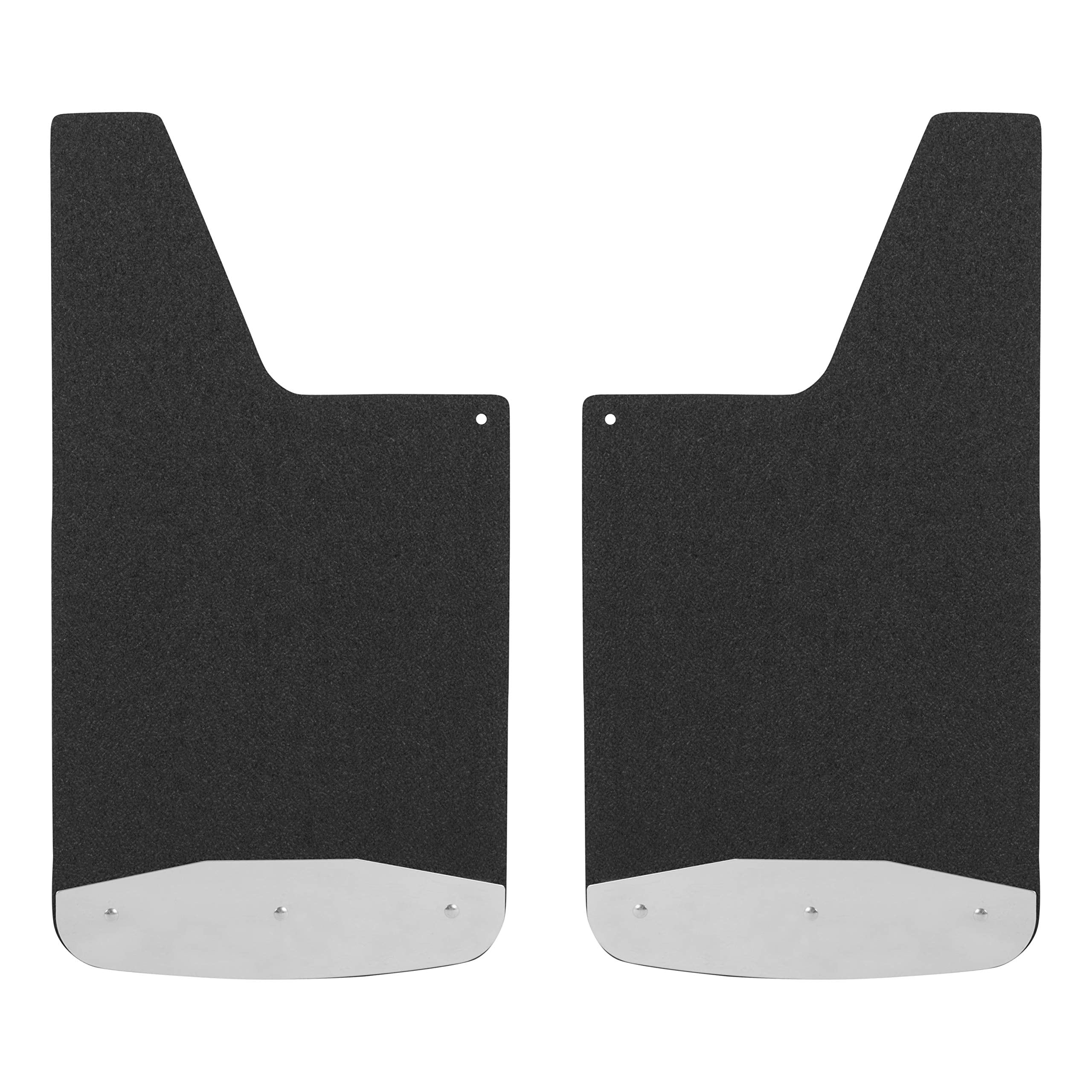 LUVERNE 251223 Universal Front or Rear 12-Inch x 23-Inch Textured Rubber Mud Guards with Stainless Steel Plates , Black