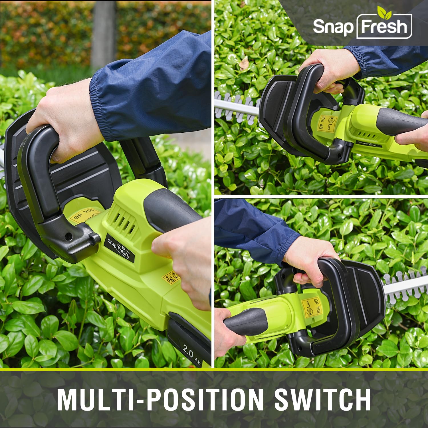 SnapFresh 20V Cordless Hedge Trimmer - 22" Dual-Action Blade Electric Hedge Trimmer, Cordless Bush Trimmer (Tool Only-Battery and Charger Not Included)