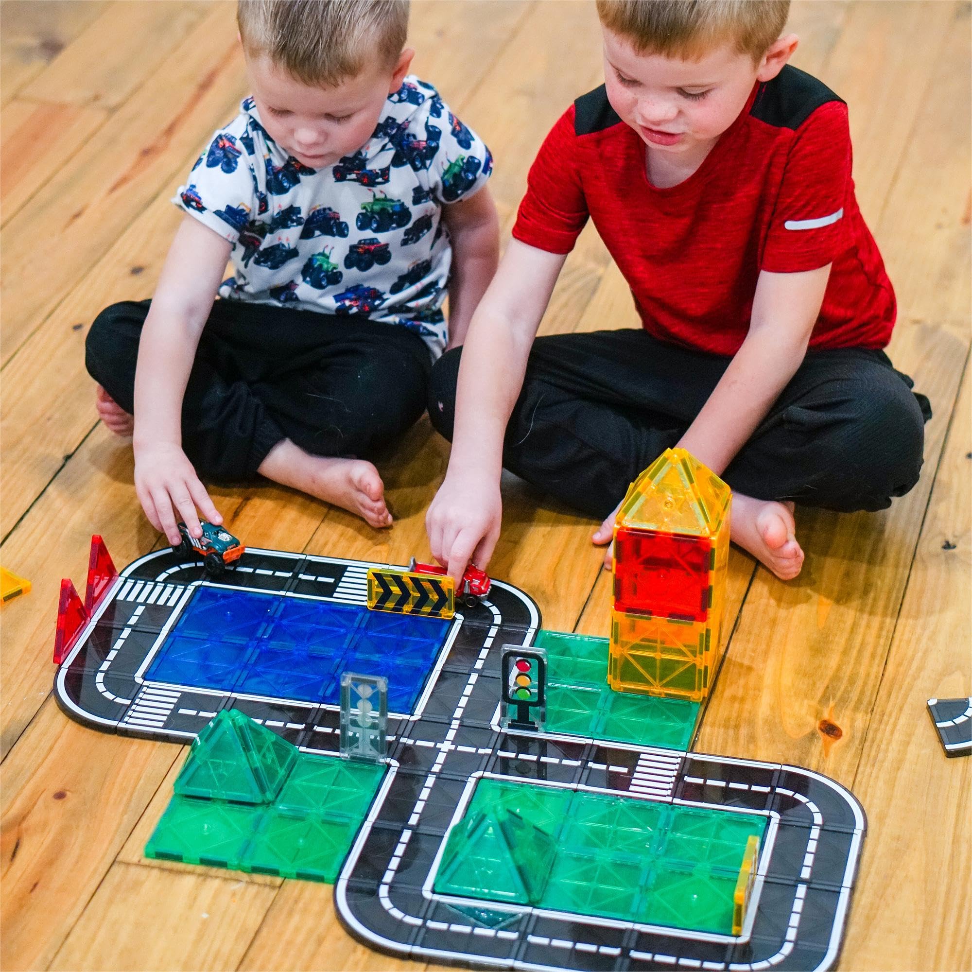 Magnetic Tiles Road Expansion Pack, STEM Magnet Building Blocks for Toddler Kids Toys, Montessori Educational Toy Gifts for 3+ Year Old Boys & Girls, Creativity-igniting Kids Toys