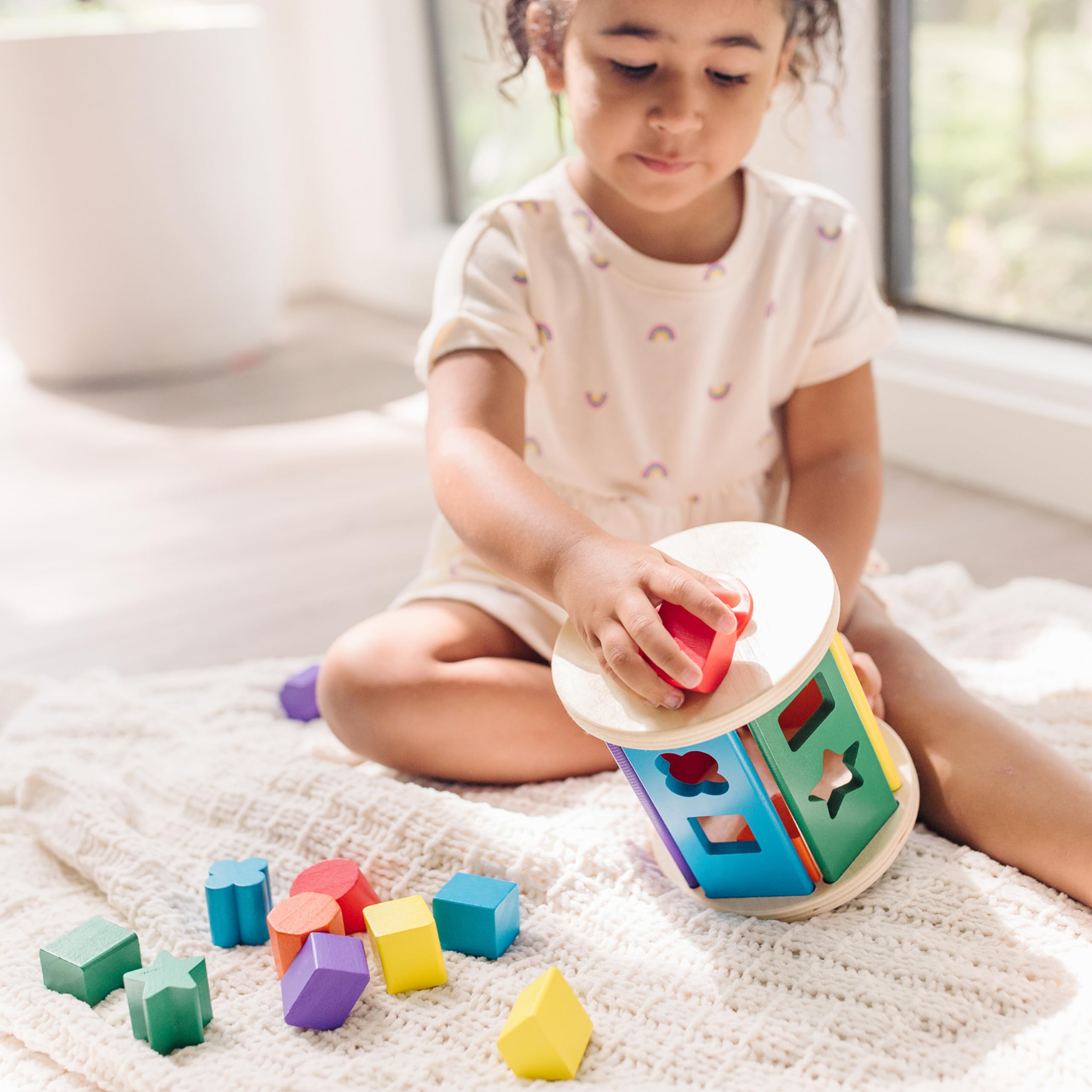 Melissa & Doug Match and Roll Shape Sorter - Classic Wooden Toy, 12+ months, 1 piece
