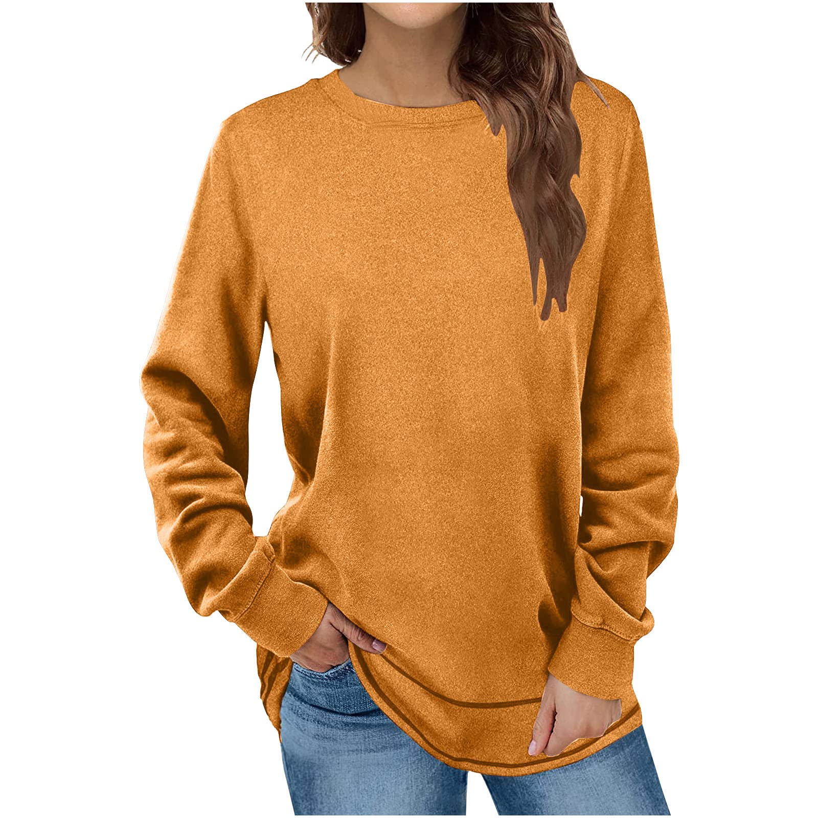 LRMQS crew sweatshirt women Sweatshirts for Women Trendy Crew Neck Casual Long Sleeve Shirts Sweatshirt Fall Fashion 2025 Winter Sweater Clothes
