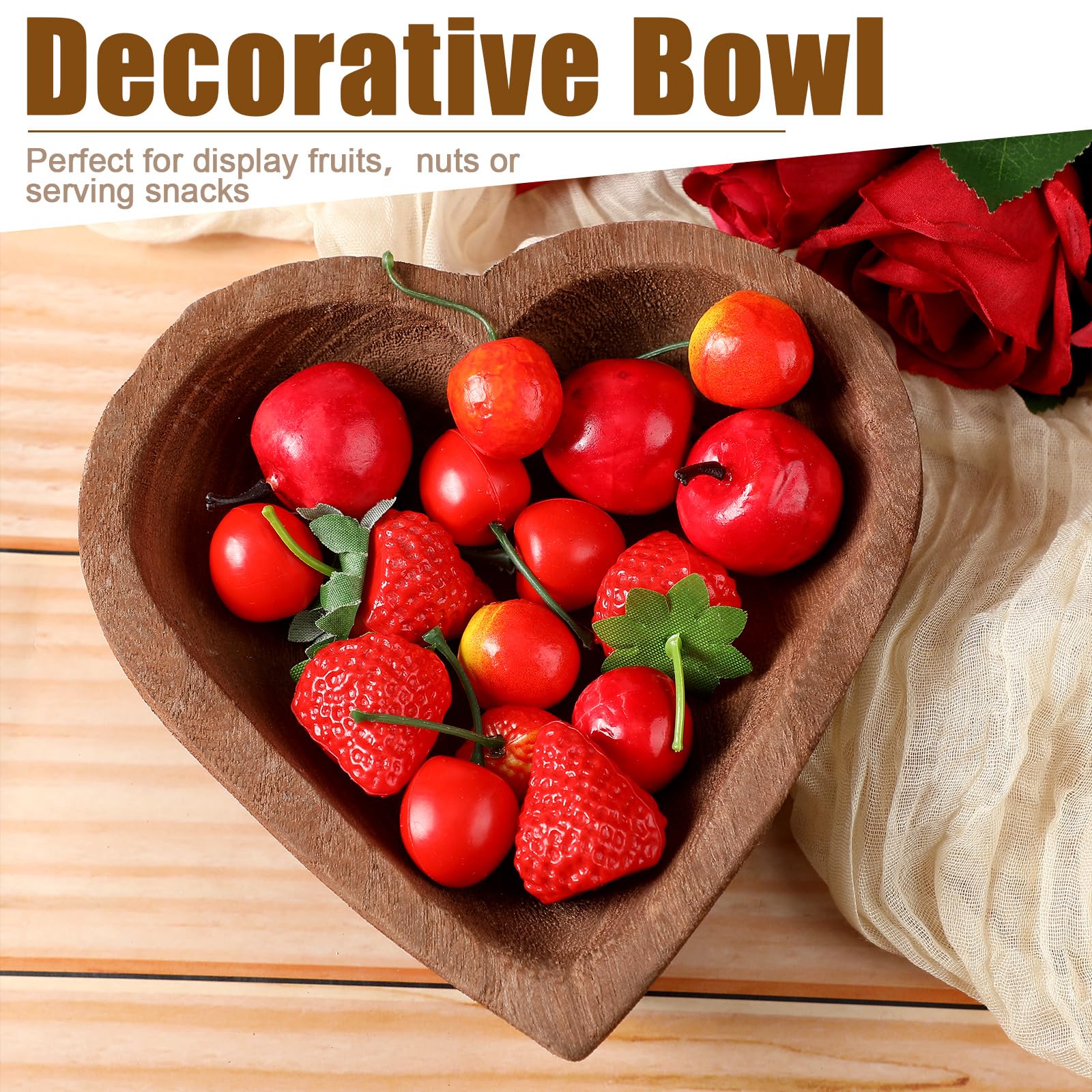 Tioncy 10 Pcs Wooden Dough Bowls Wood Shaped Hand Carved Paulownia Serving Dough Bowl Bulk for Home Dining Holding Making Bread Fruits Table Supplies, 7 Inch