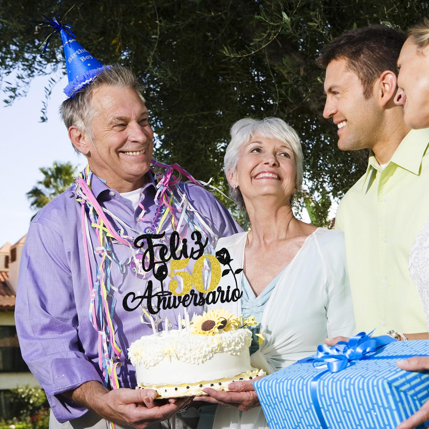 Spanish Feliz 50 Anniversario Cake Topper, Happy 50th Anniversary, We Still Do, Cheers to 50 Years, Happy 50th Weeding Anniversary Party Decorations