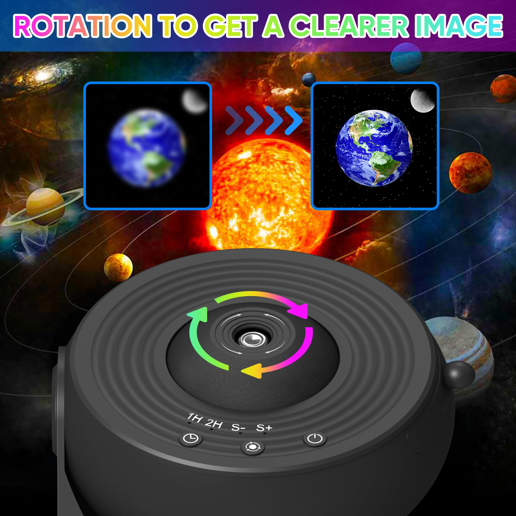 FlyLily Galaxy Projector, 13 in 1 HD Planetarium Star Projector for Bedroom, 360 Rotating Star Projector Light with Adjustable Knob and Timer for Kids, Ceiling, Gifts, Room Decoration