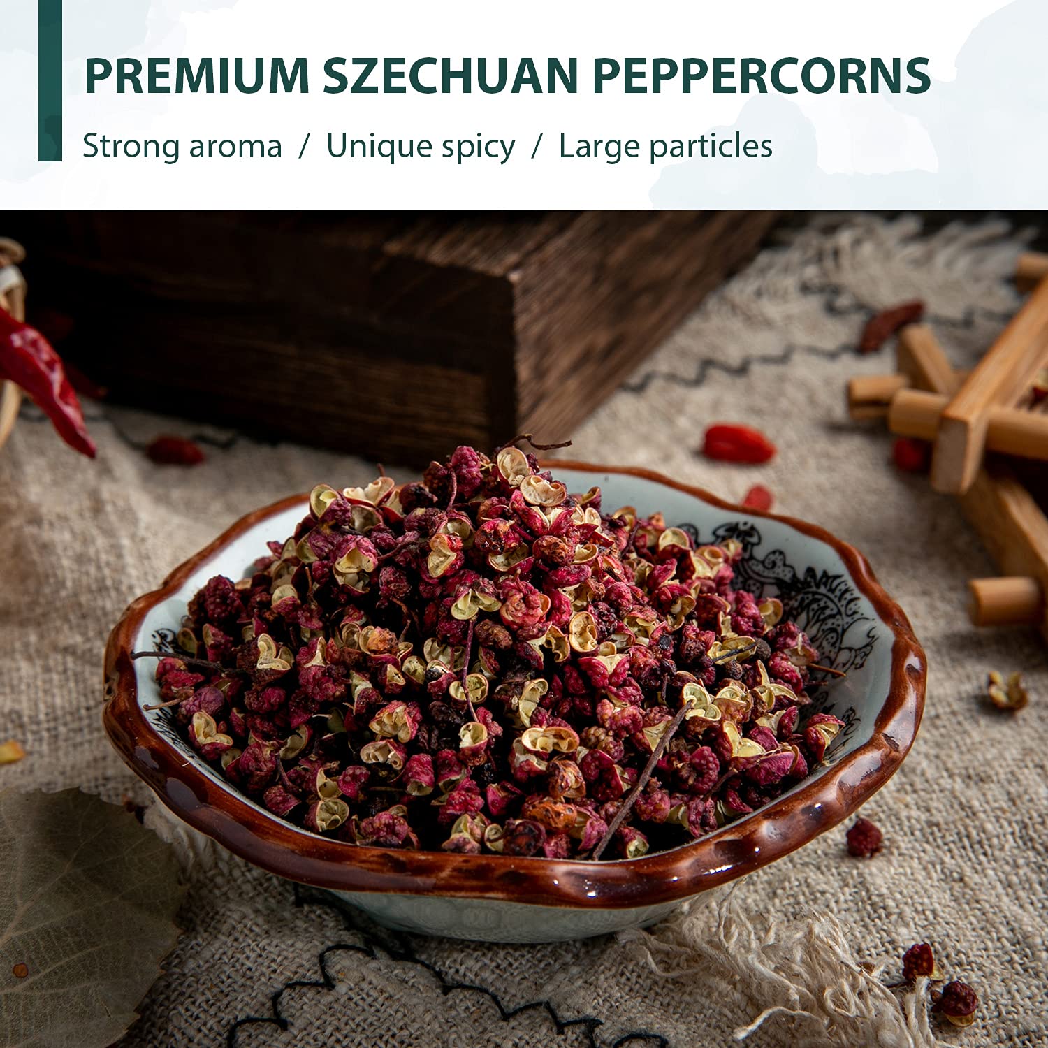 Soeos Sichuan Peppercorns, 8oz(227g), Authentic Szechuan Red Peppercorn, Numbing and Tingle Effect, Less Seeds, Strong Flavor, Essential for Mapo Tofu, Kung Pao Chicken and Asine Cusine