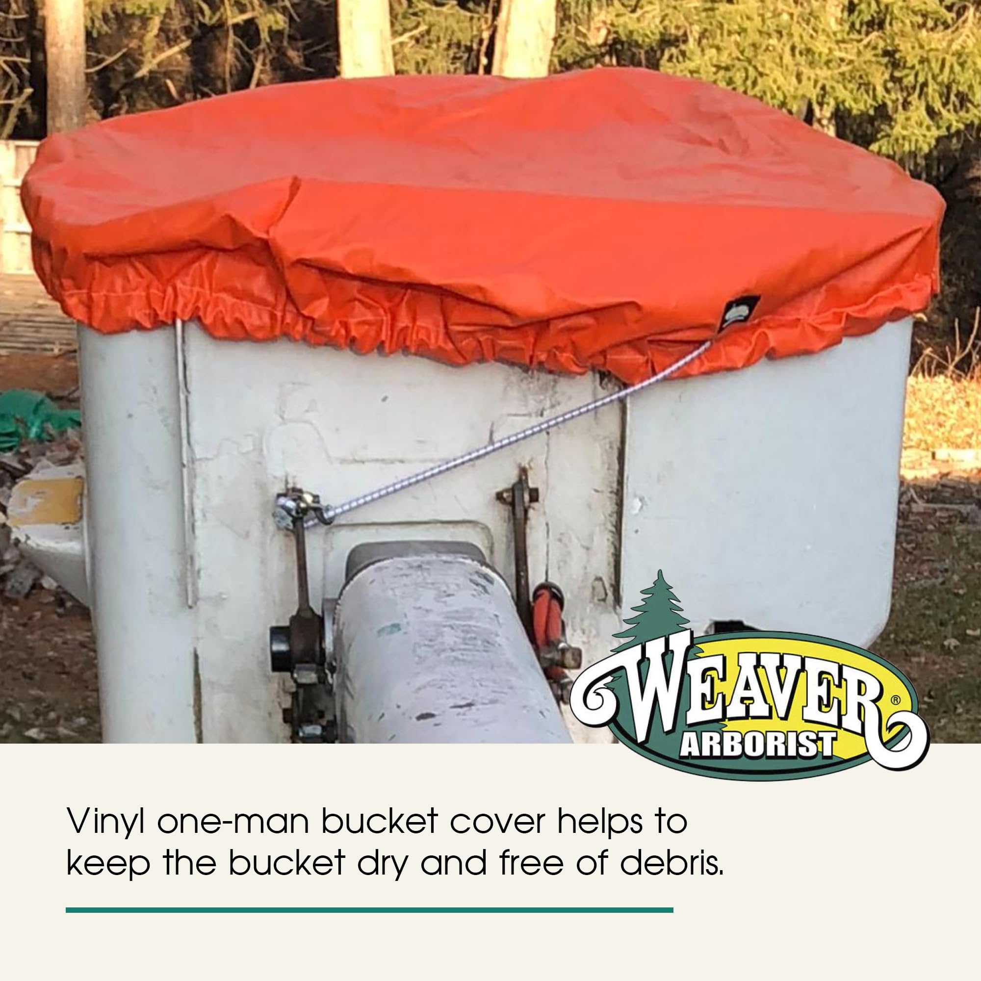 Weaver Arborist Vinyl Bucket Cover with Bungee Strap, Fits Standard One or Two Man Buckets, Debris Protection Cover, Bucket Truck Accessories, 18oz
