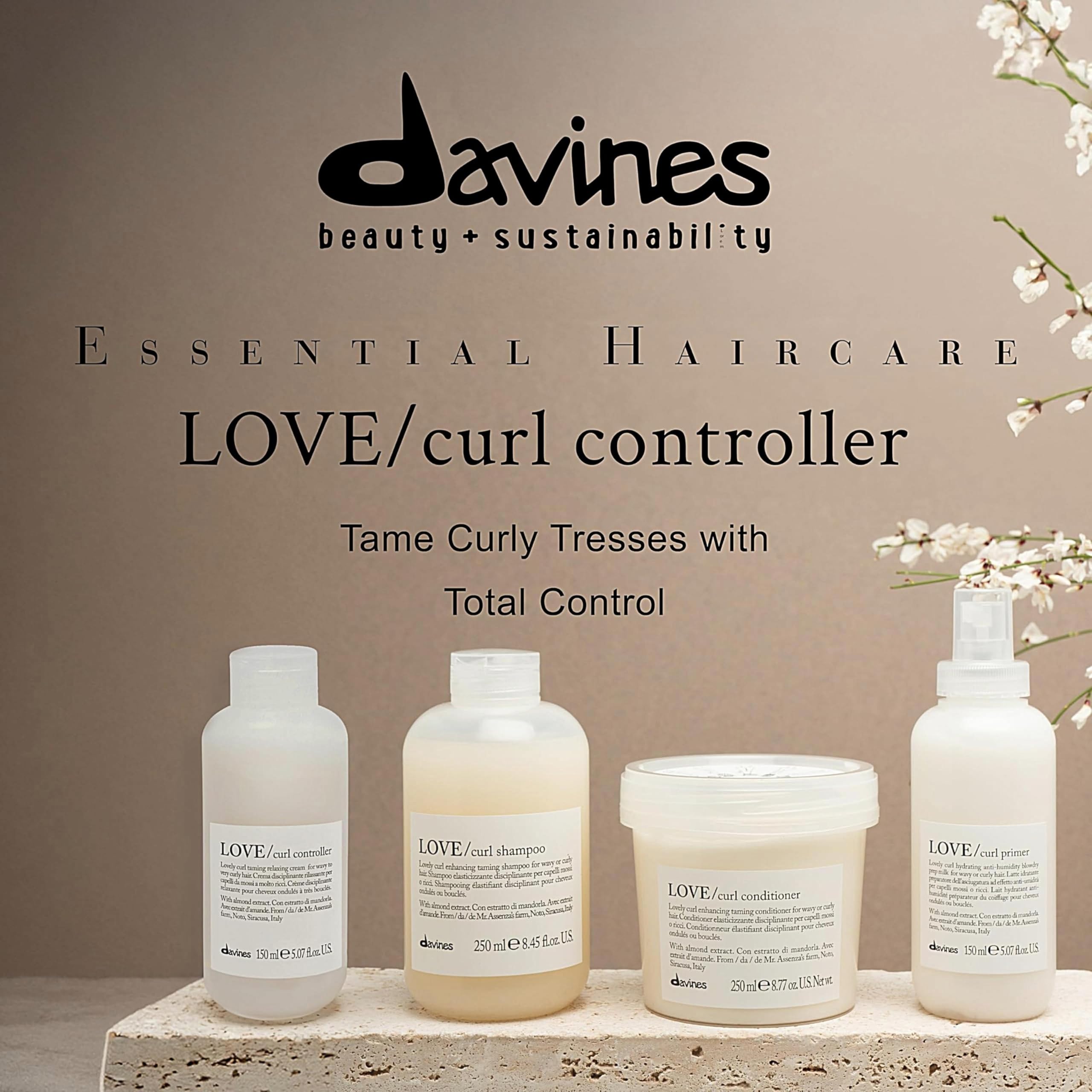 Davines LOVE Curl Controller, Taming And Relaxing Cream For Very Curly And Wavy Hair, Anti-Frizz Curl Defining Formula, 5.07 Fl Oz