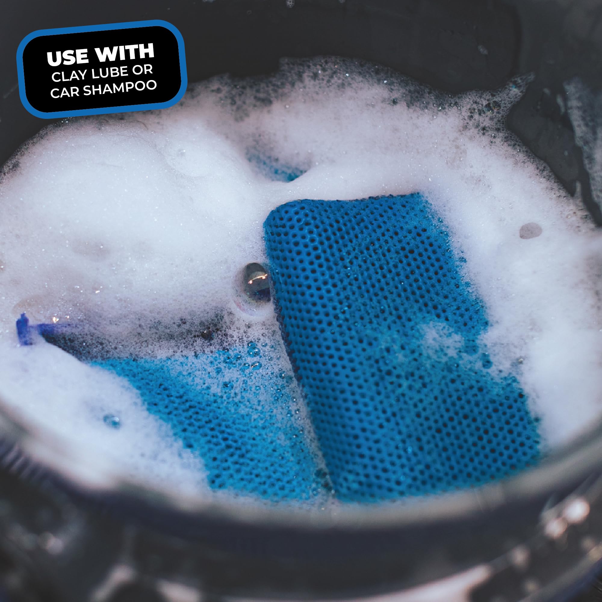 The Rag Company - Ultra Clay Scrubber - Fast and Effective Removal of Paint Contaminants, Light Overspray, and More; Dual Sided Design for Scrubbing and Clay Work; Deep Clean Glass (2-Pack)