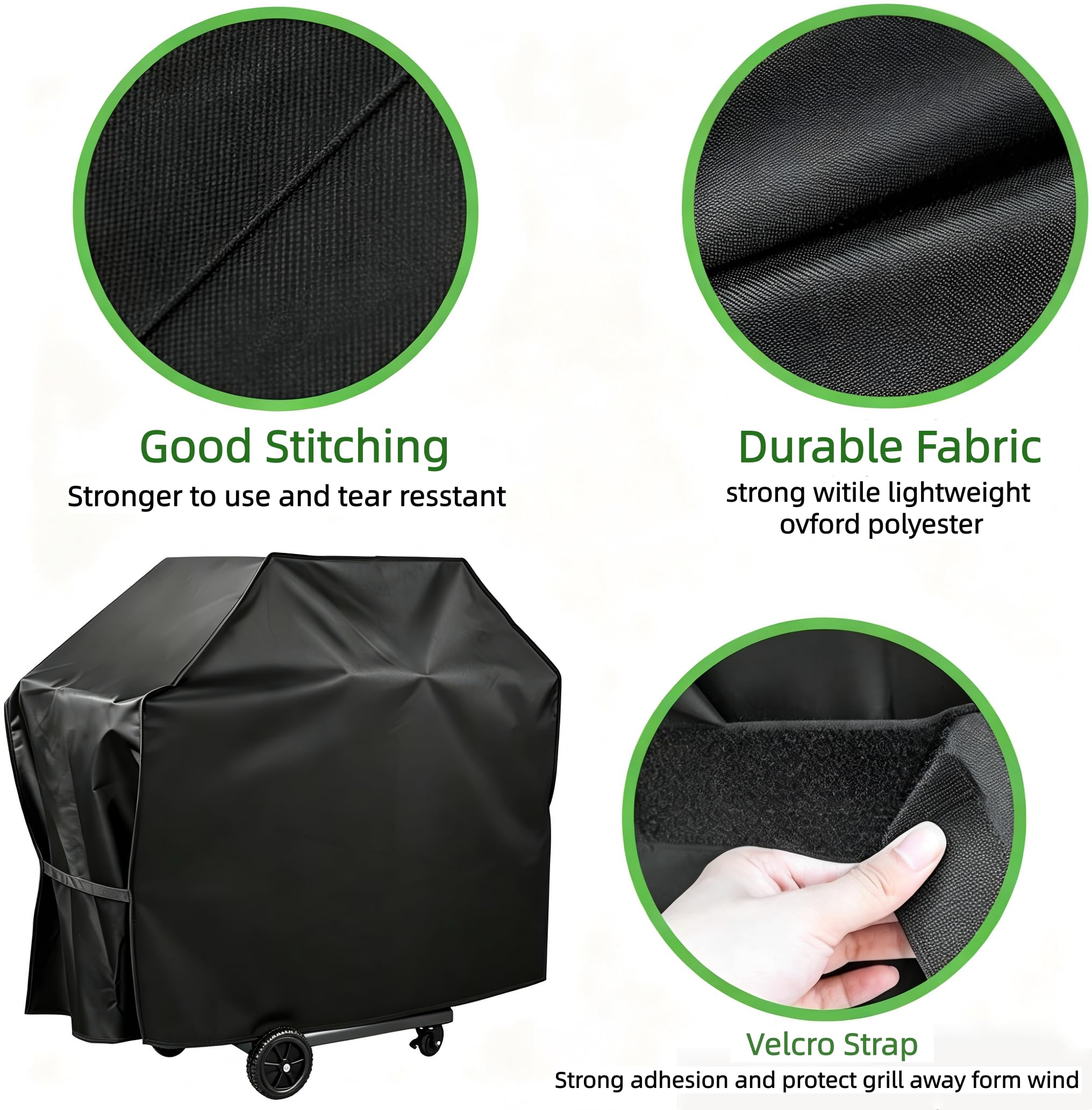 64-Inch Grill Cover, 600D Heavy Duty Waterproof OxfordPolyester Outdoor BBQ Cover fit for Royal Gourmet CR6412,Water Resistant&Weather Protection