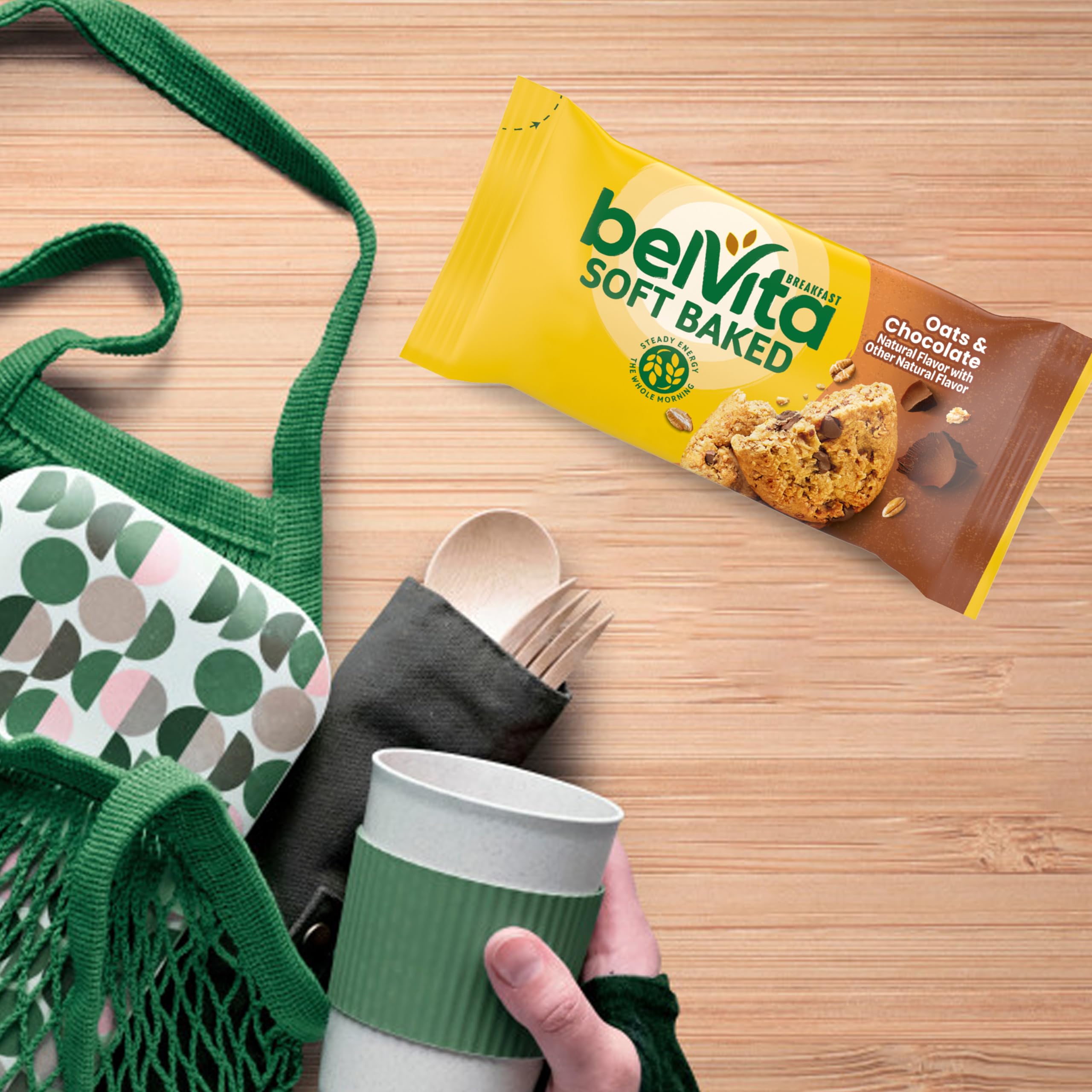 belVita Soft Baked Oats & Chocolate Breakfast Biscuits, Chewy Breakfast Bars, 6 Boxes of 5 Packs (1 Biscuit Per Pack)