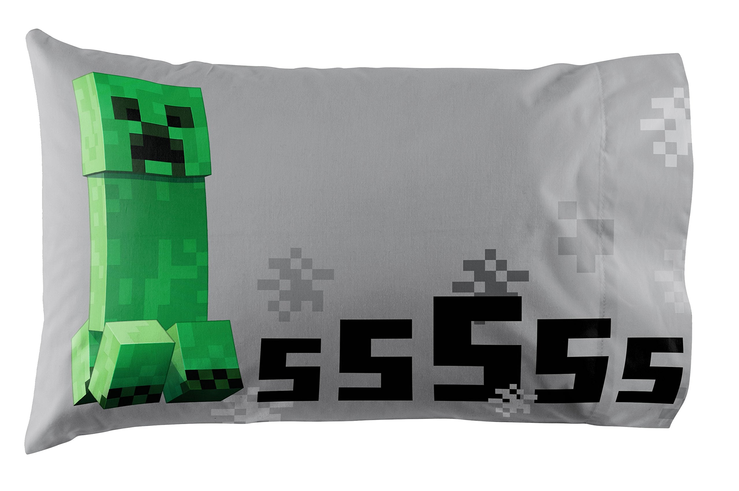 Jay Franco Minecraft Creeper 5 Piece Full Bed Set - Includes Reversible Comforter & Sheet Set - Super Soft Fade Resistant Microfiber - (Official Minecraft Product)