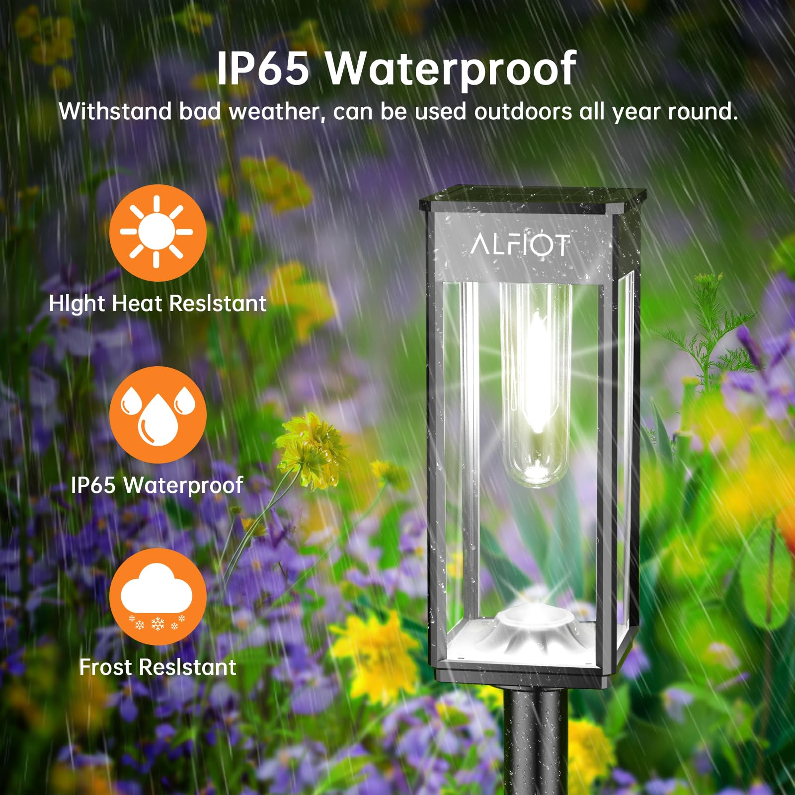 ALFIOT Solar Pathway Lights Outdoor,8 Pack Bright Solar Lights Outdoor,IP65 Waterproof Solar Garden Lights Solar Powered Landscape Lighting for Yard Patio Walkway Driveway Pathway (Cool White)