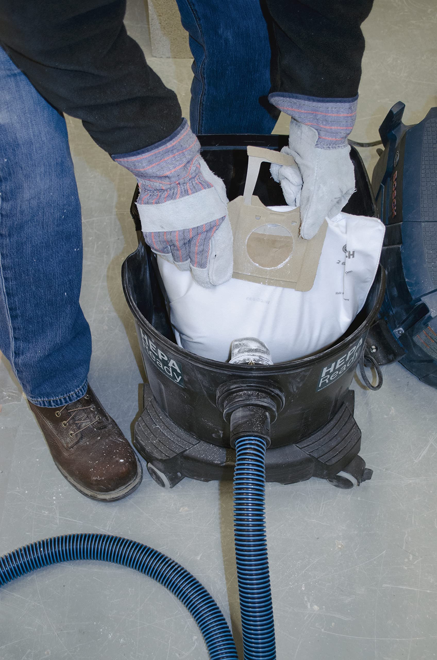 Bosch VB140F 5-Pack Fleece Filter Bag for use with VAC140 Dust Extractor, 14-Gallon, White