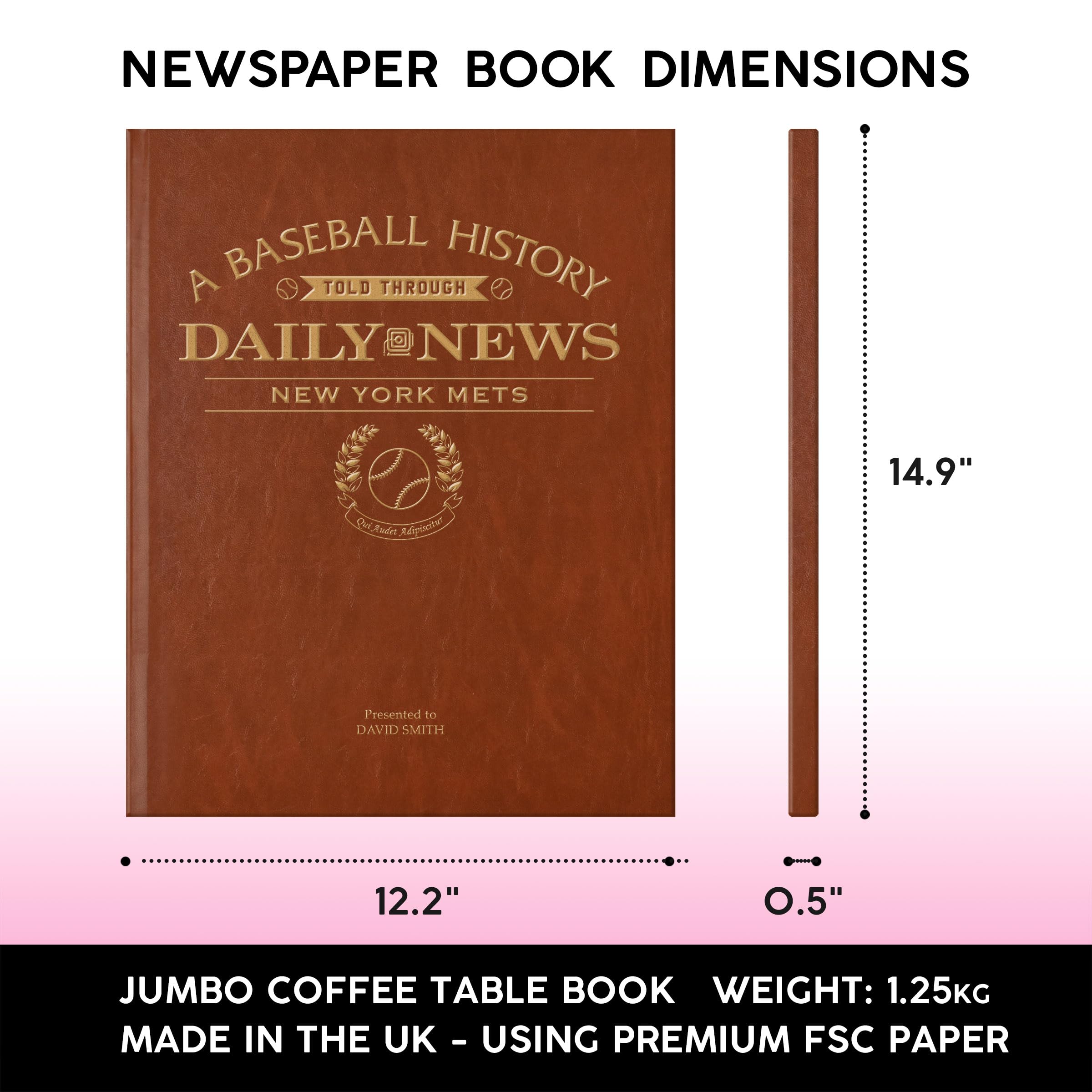 Signature gifts New York Baseball Personalized History Book - Mets Baseball Fan Gift - A Major League History Told Through Archive Newspaper Coverage (New York Mets)