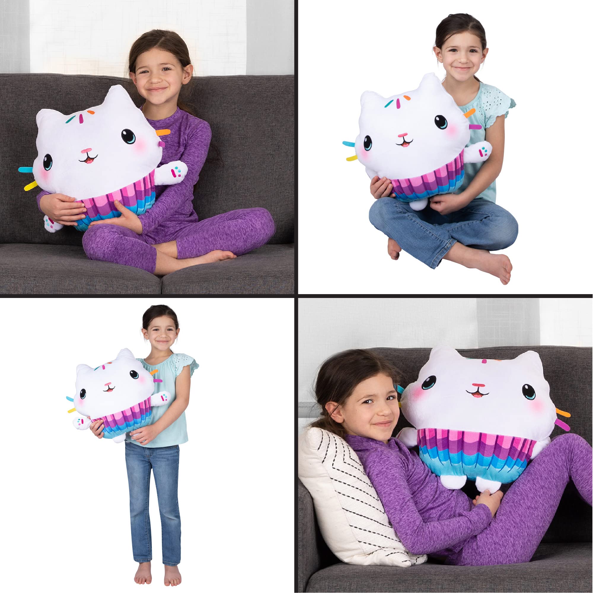 DreamWorks Gabby's Dollhouse Cakey Kids Bedding Super Soft Plush Cuddle Pillow Buddy, By Franco, 17.5" x 15" x 5"