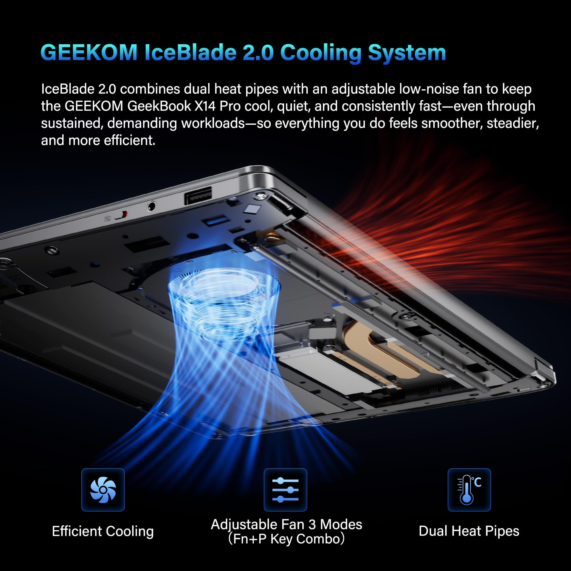 GEEKOM GeekBook X14 Pro Laptop, 2.2lbs Ultra Thin 14" 2.8K OLED Laptop Computer, Ultra 9 185H, 32GB LPDDR5x 7500MHz RAM 1TB SSD, Up to 16 Hour, 2X USB4, Fingerprint, Hub, Copilot, Windows 11 Pro