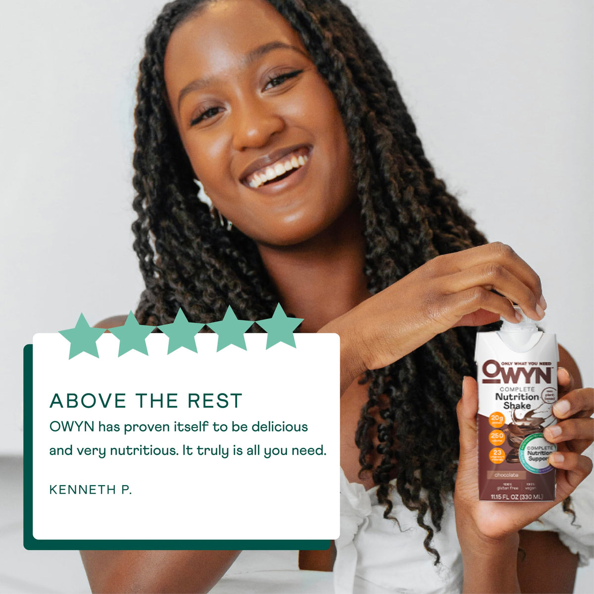 OWYN Only What You Need Vegan Complete Nutrition Protein Shake, 20g plant based protein, 23 Vitamins Minerals, Nutritional Shake, Gluten, Soy, and Tree Nut-Free (Chocolate, 12 pack)