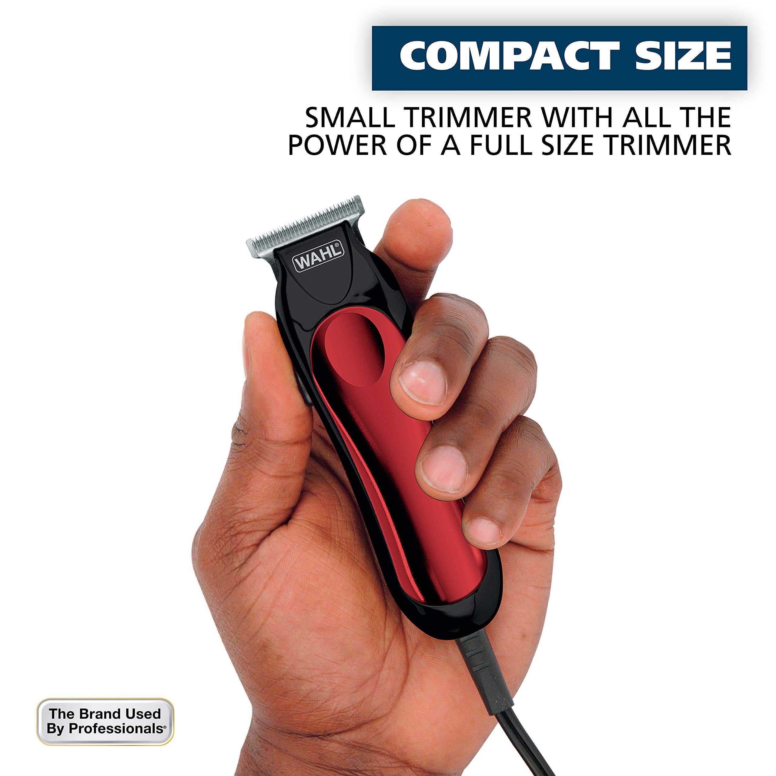 Wahl T-Pro Corded Compact Men's Beard Trimmer with Diamond Finished T Blade for Bump Free Precision Outlining, Detailing, and Trimming - Model 9307-300