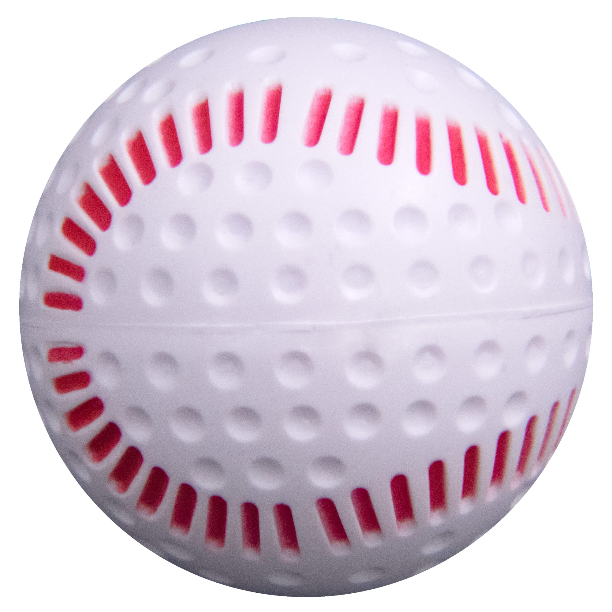 Baden White Dimpled Baseballs with Red Seams | High-Durability for Pitching Machines, Consistent Training, 12-Pack