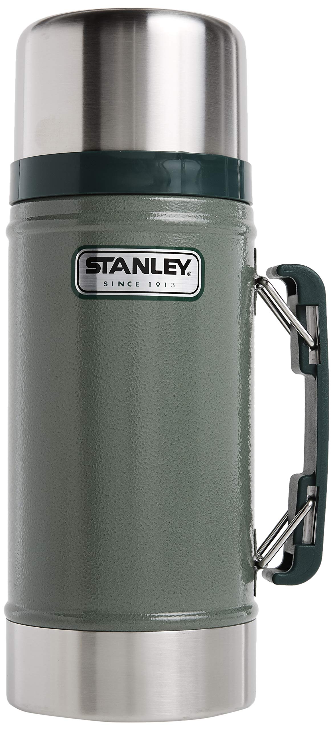 Stanley Classic Legendary Vacuum Insulated Food Jar – Stainless Steel, Naturally BPA-free Container – Keeps Food/Liquid Hot or Cold for 15 Hours – Leak Resistant, Hammertone Green, 24 OZ / 0.71 L