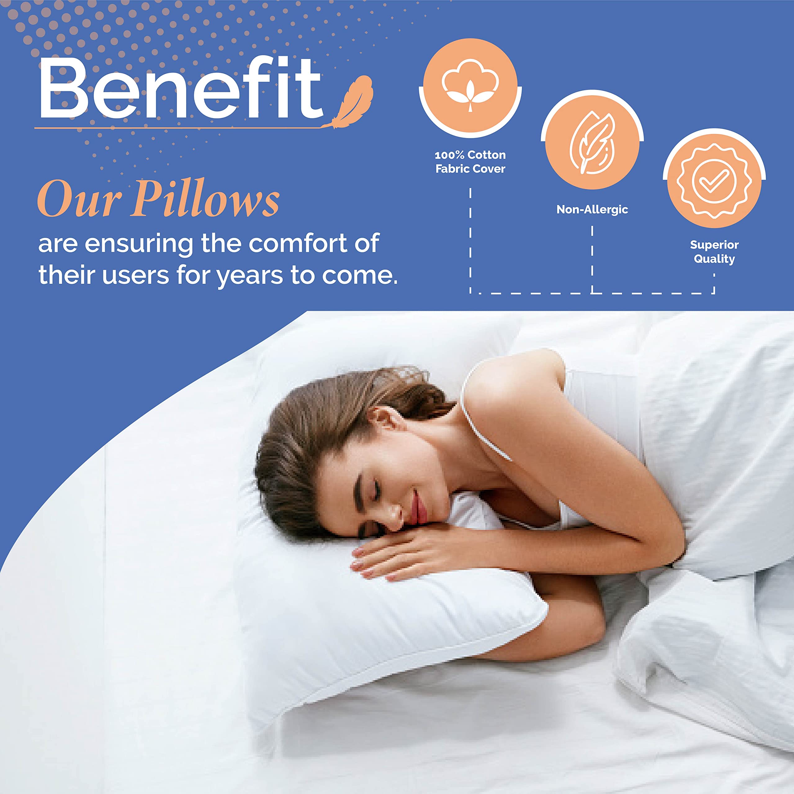 Continental Bedding Luxury Hotel Pillows with 100% Cotton Shell 10/90 Goose Down and Feather Fill, King, White