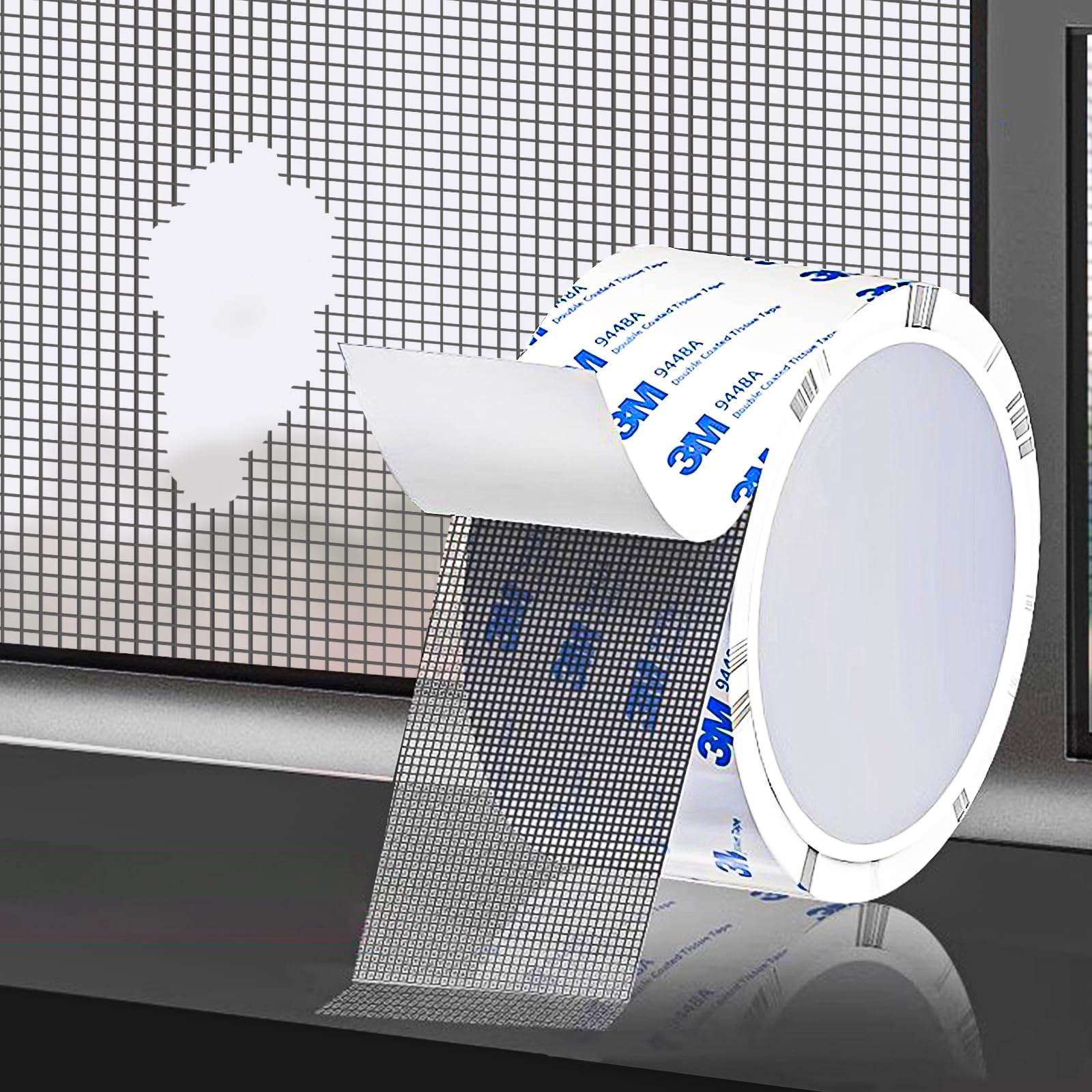 PHIXBEAR Super Strong Adhesion Screen Repair Tape Replacement Kit, Made of 3M, Screen Tape Mesh Repair for Window Screen and Screen Door Tears Holes, Grey 1.97In X 6.57Ft