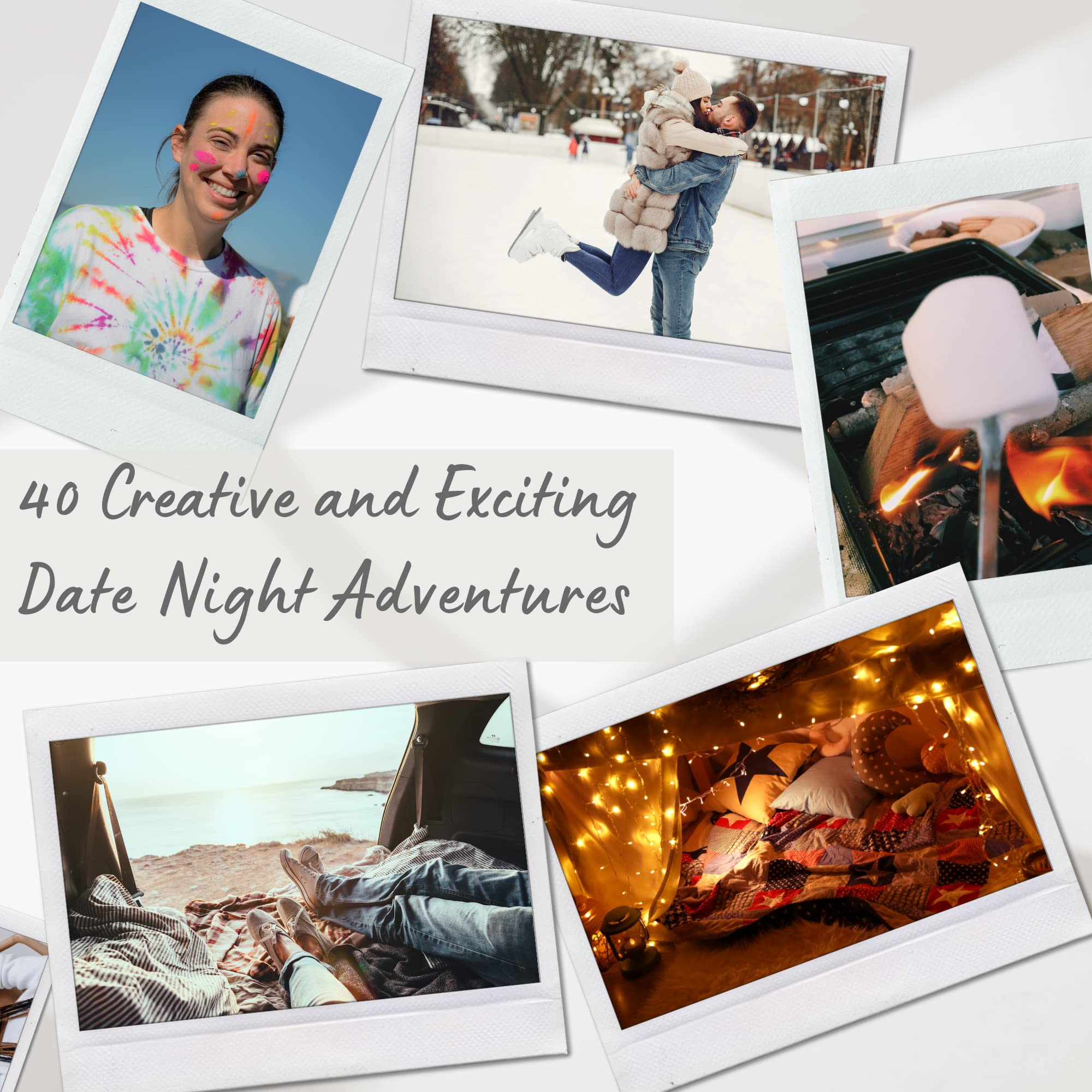 40 Date Ideas for Couples Date Night - Unique Scratch Off Date Night Games for Couples with Adventure Photo Album Book, Romantic Newlywed and Wedding Anniversary Couples Gifts for Him and Her