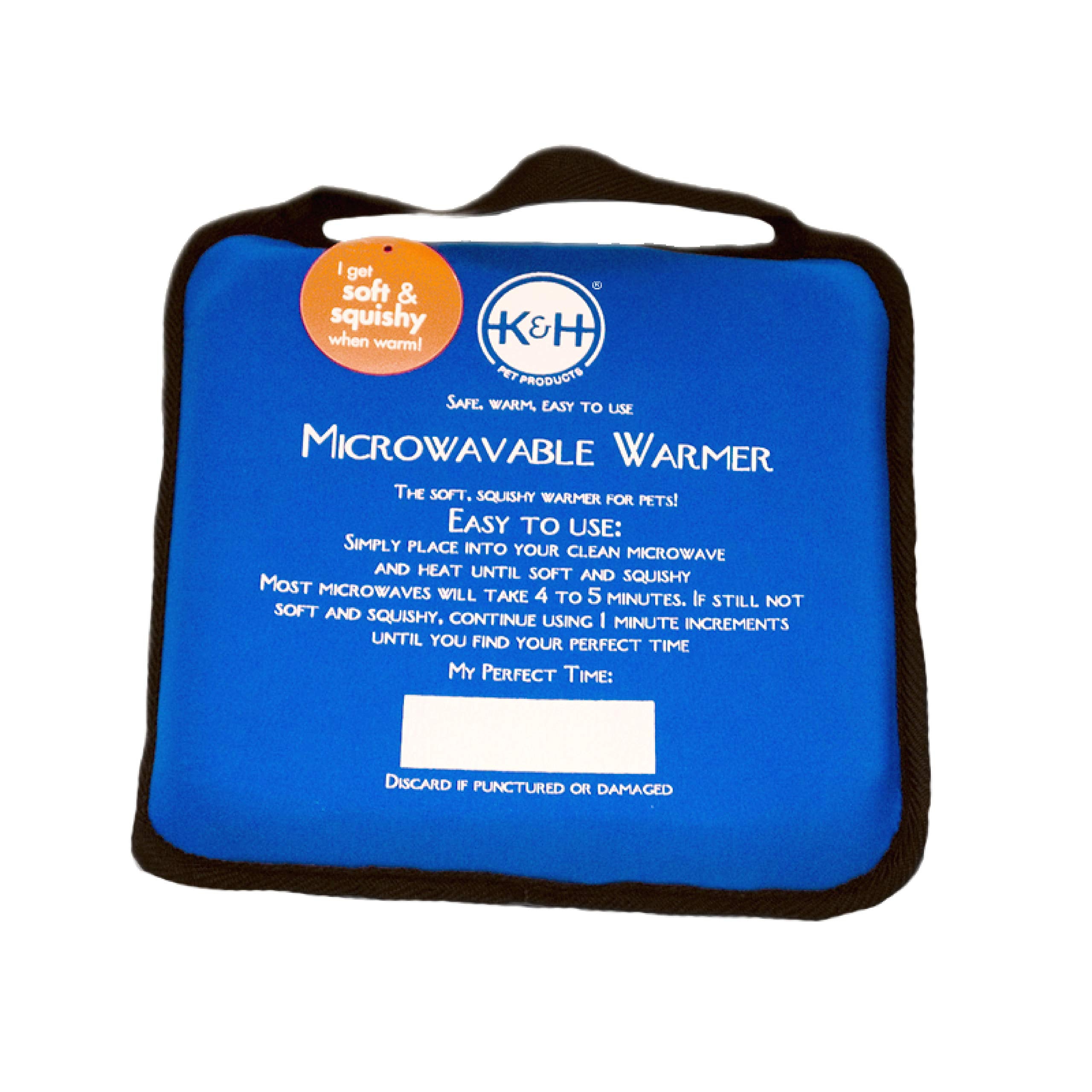 K&H Pet Products Microwavable Pet Bed Warmer, Indoor Outdoor Heated Warming Pad for Cat Houses, Dog Houses, Rabbit Hutches, Place Inside Any Pet's Favorite Bed, No Electricity Needed - 9 X 9in Blue
